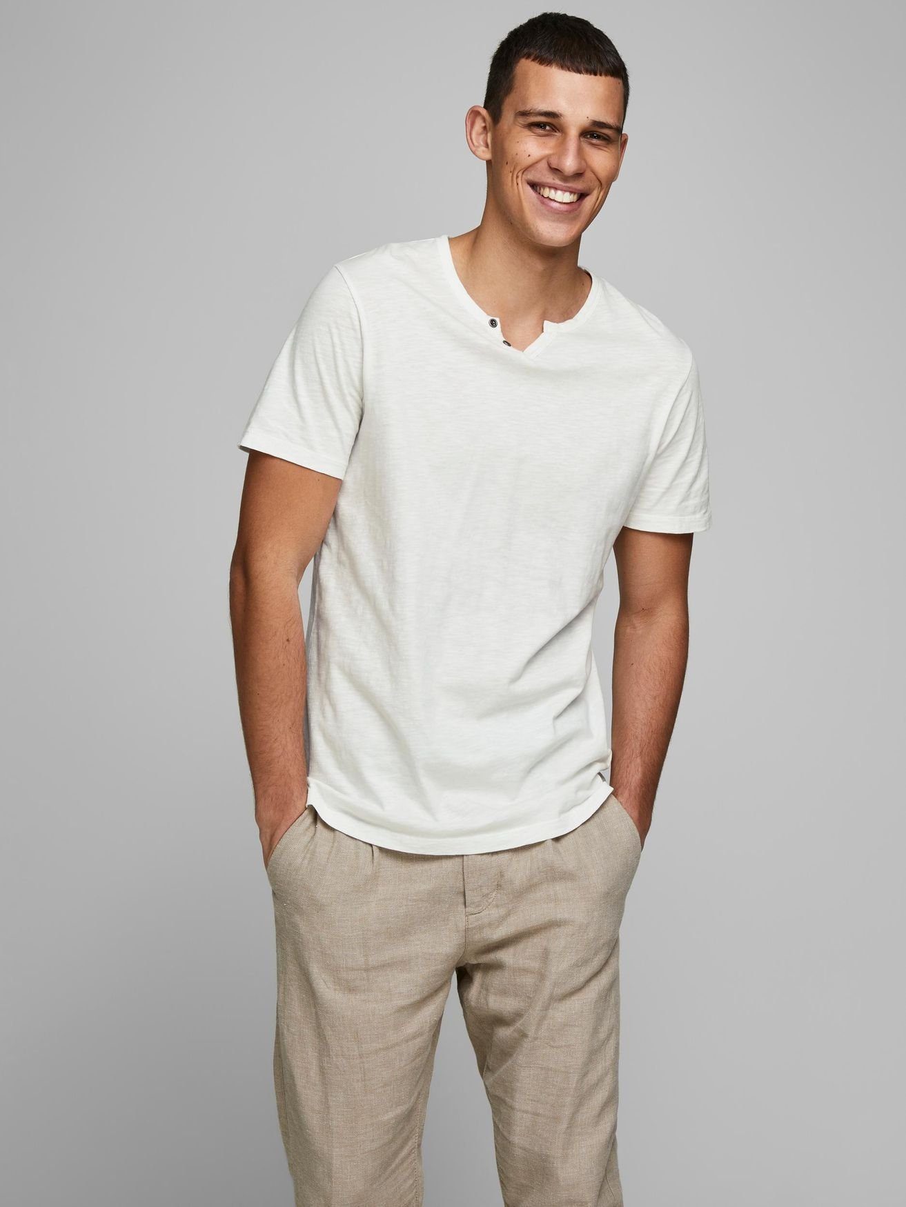 Jack & Jones T-Shirt JJESPLIT NECK günstig online kaufen