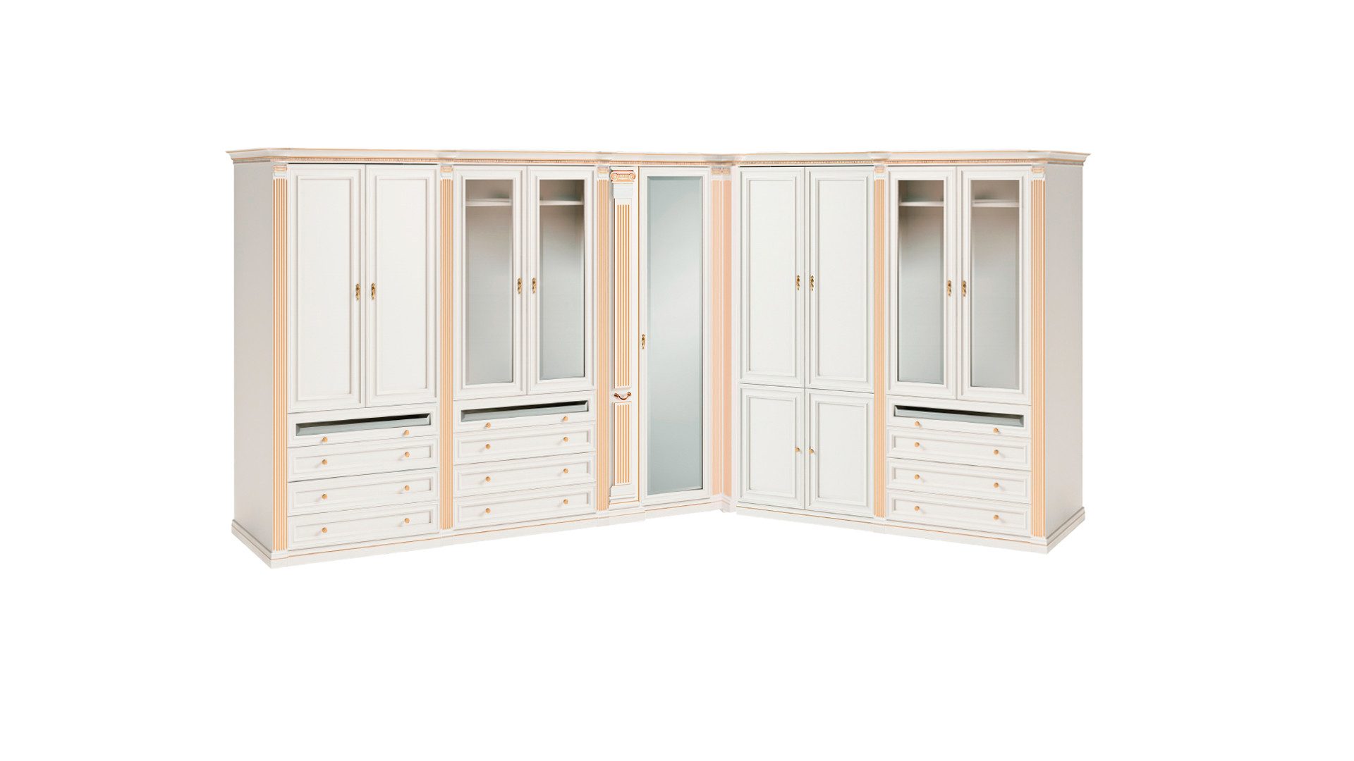 JVmoebel Eckschrank Begehbarer Kleiderschrank aus Designer-Holz in modernem Design (Eckschrank) Made in Europa