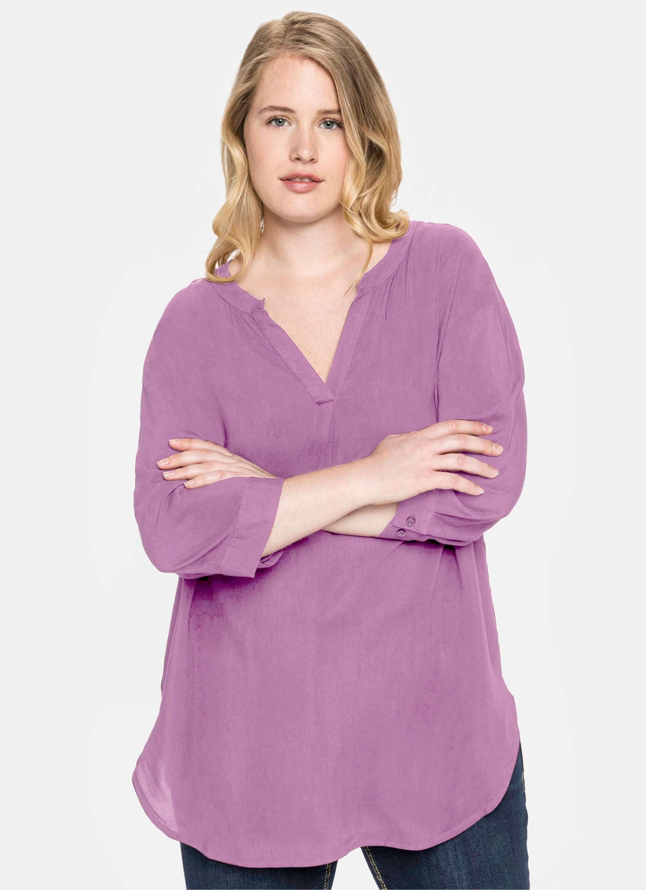 Sheego Klassische Bluse Tunika 3/4-Arm