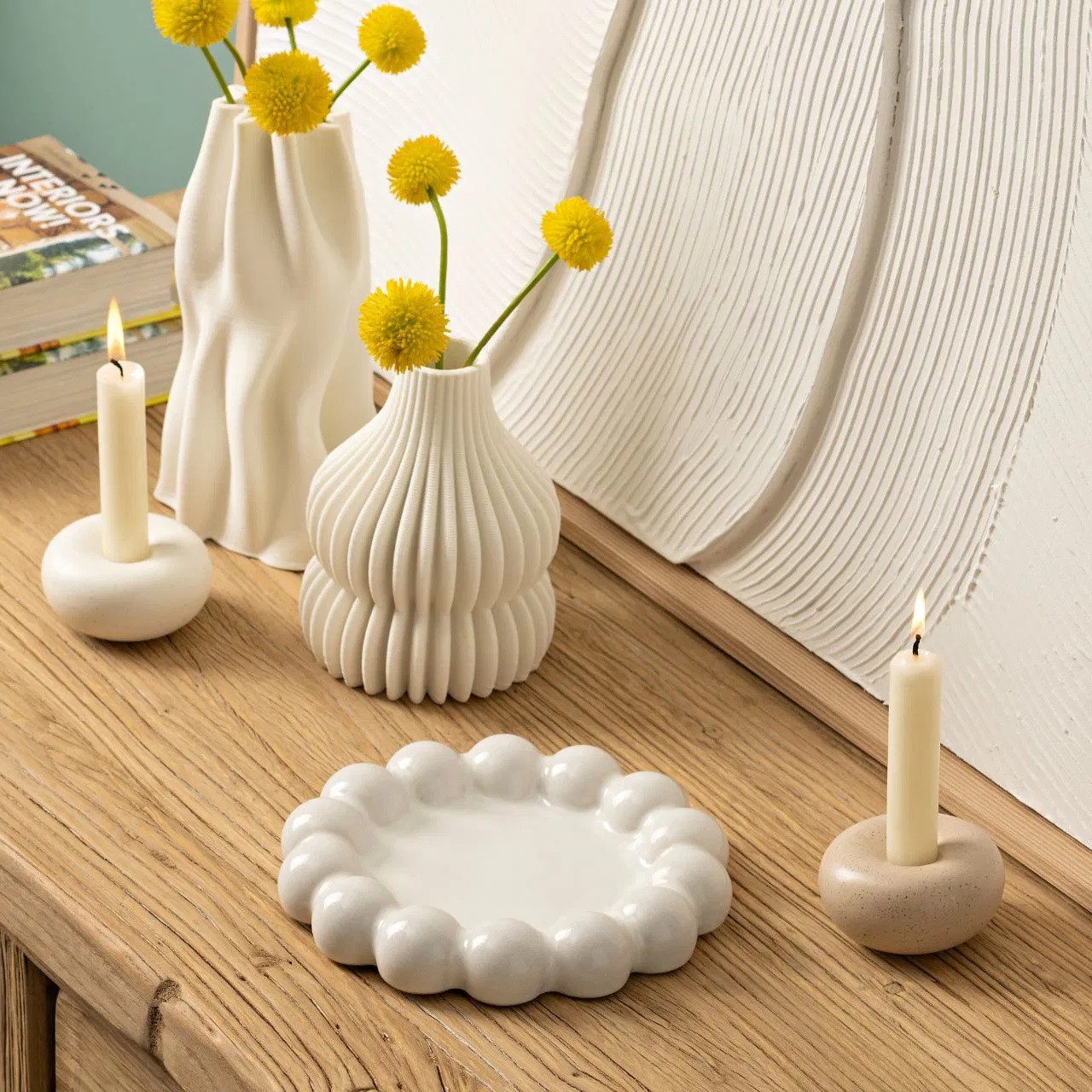 Interdesign24 Dekoteller Bubbly, Aus Keramik