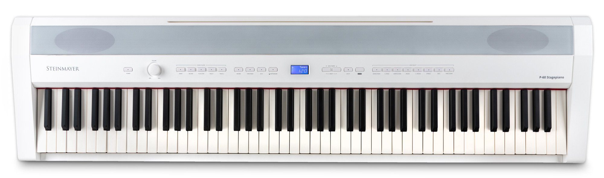 Steinmayer Stagepiano P-60 Stagepiano 88 Tasten (Home-Set, inkl. Unterbau, Kopfhörer, Pianobank, & Schule), Klavier, Hammermechanik, 128-fach polyphon, Aufnahmefunktion