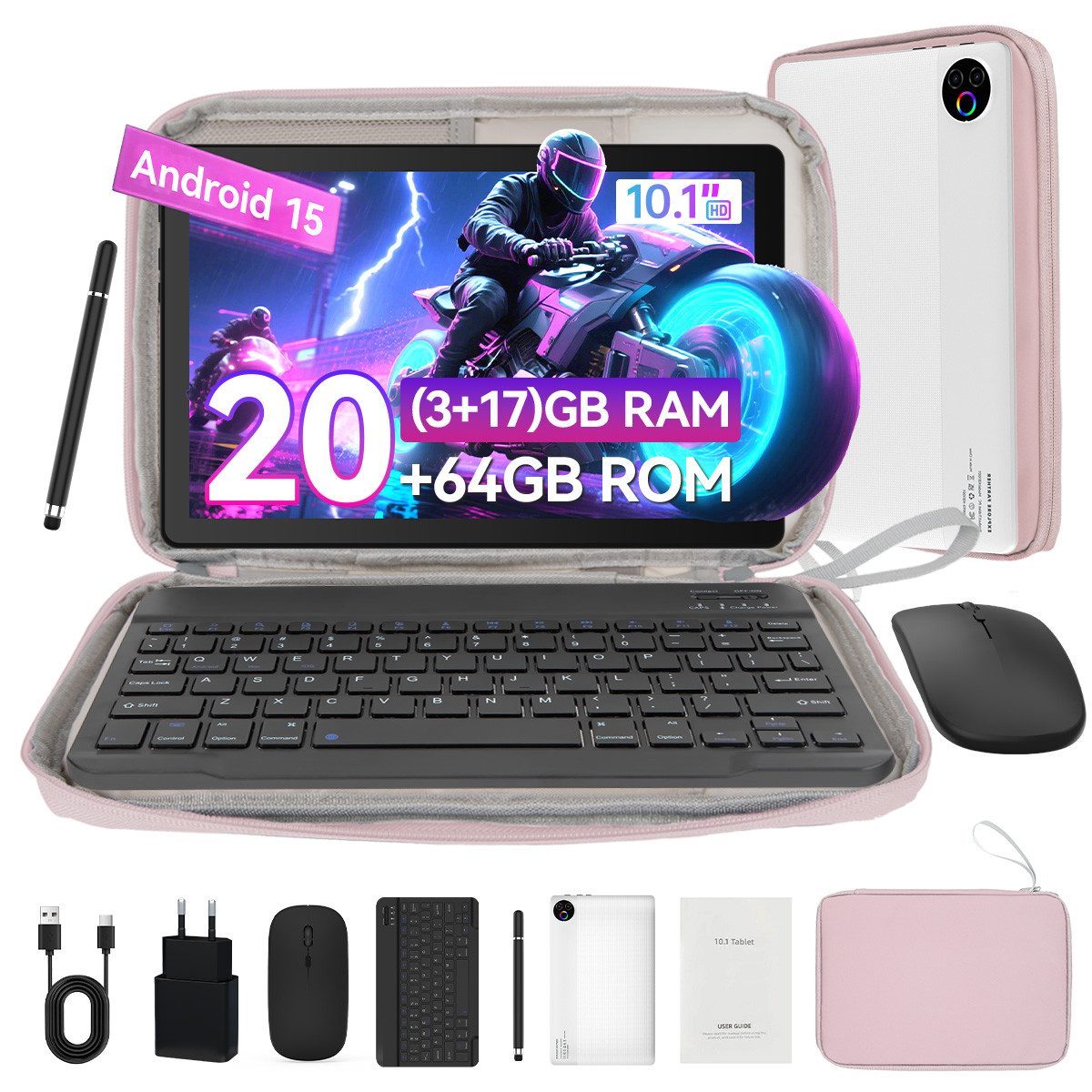 BUFO 10 Zoll 64 GB 1280x800 IPS Maus Tastatur Handschrift Stift Set Tablet (10", 64 GB, Android, WiFi, Dual-Kamera)