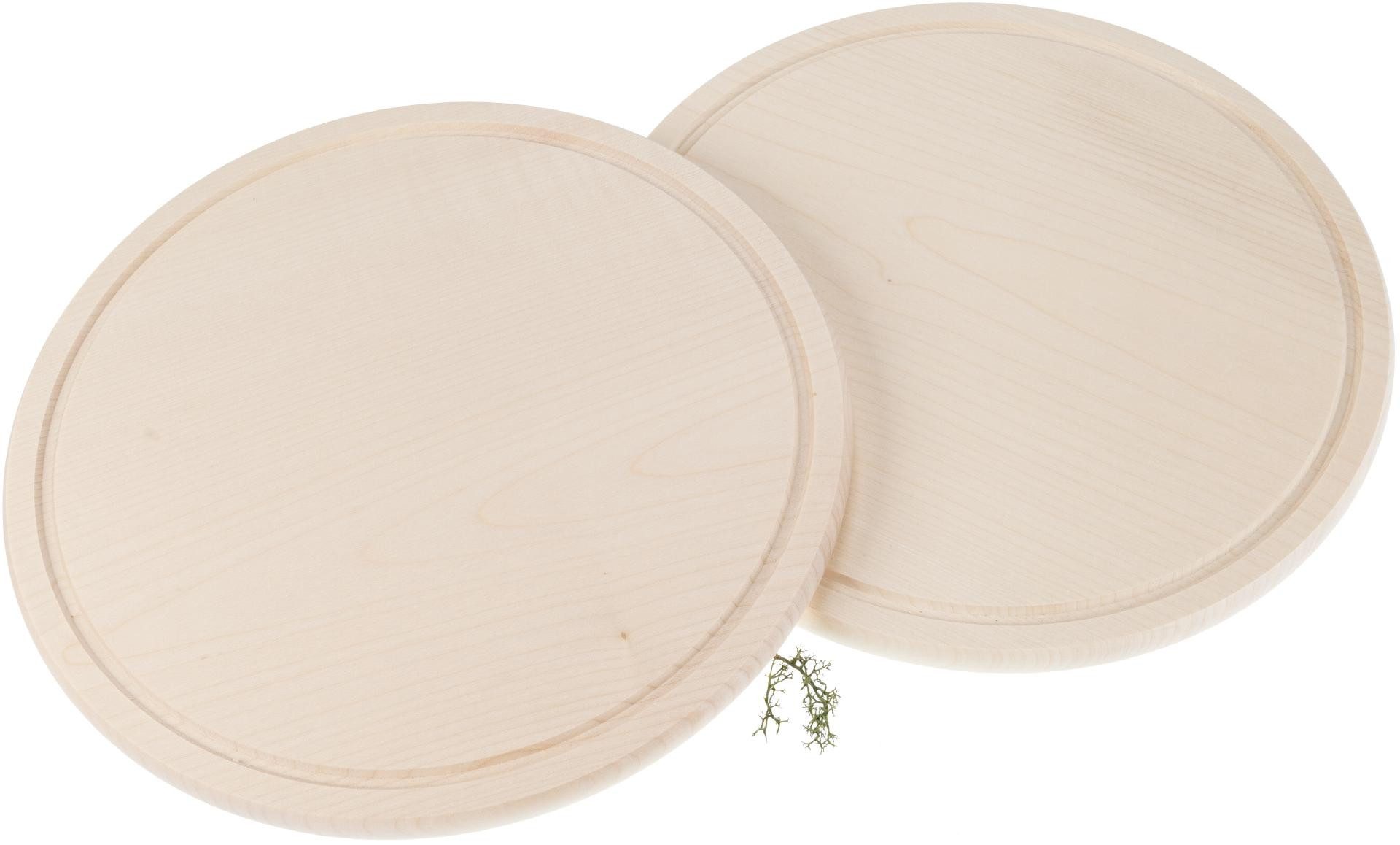 Holz Frank Schneidebrett Runde Schneidebretter mit Saftrille aus FSC® Ahorn Holz Ø 28 cm, Holz, (1-St)