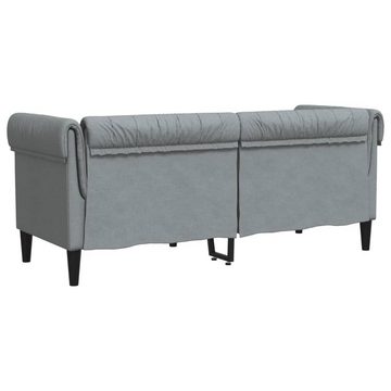 vidaXL Sofa Chesterfield-Sofa 2-Sitzer Hellgrau Stoff