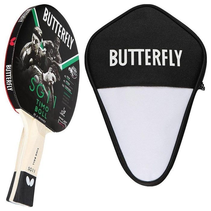 Butterfly Tischtennisschläger 1x Timo Boll SG11 + Cell Case 1 Tischtennis Schläger Set Tischtennisset Table Tennis Bat Racket