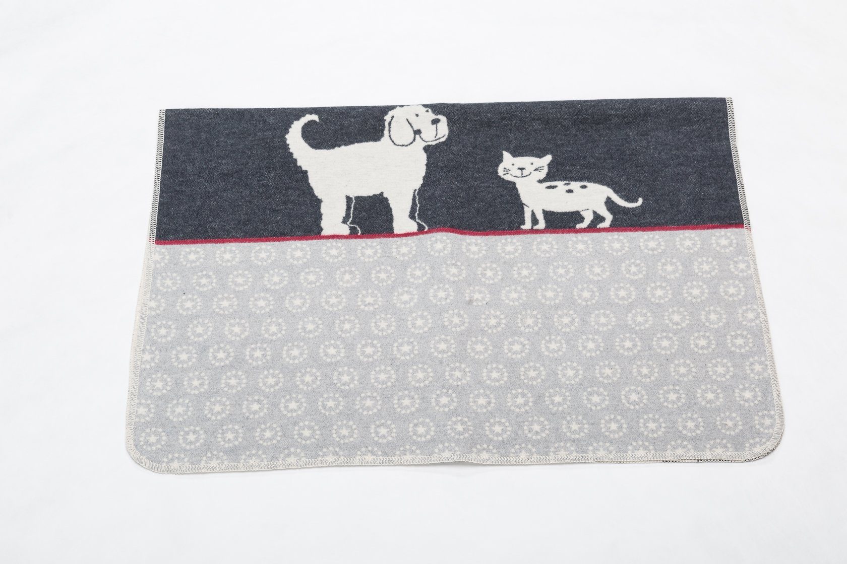 DAVID FUSSENEGGER Tierdecke Haustierdecke 'Hund & Katze' 70 x 90 cm Anthrazit