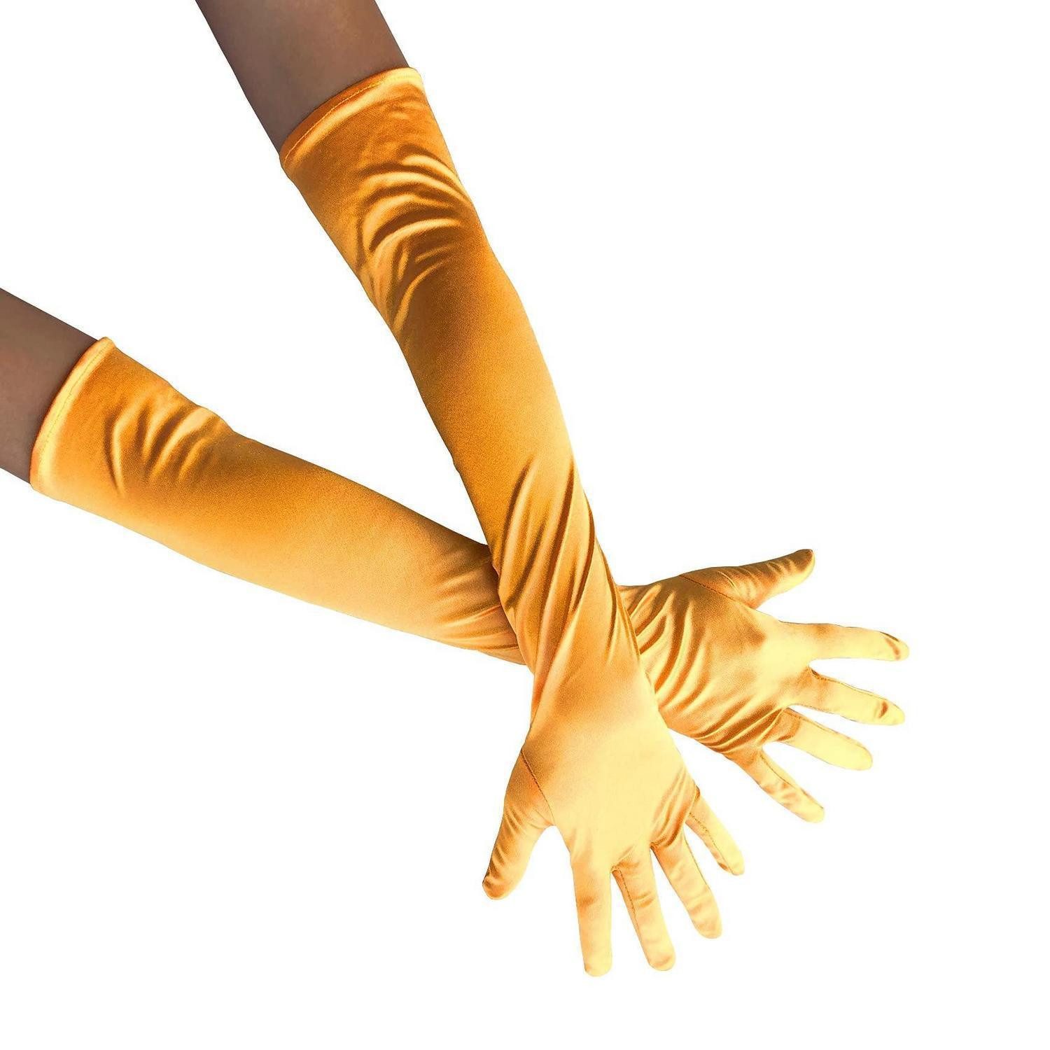 LuxusKollektion Abendhandschuhe Opera Handschuhe Damen lang Orange (1-St)