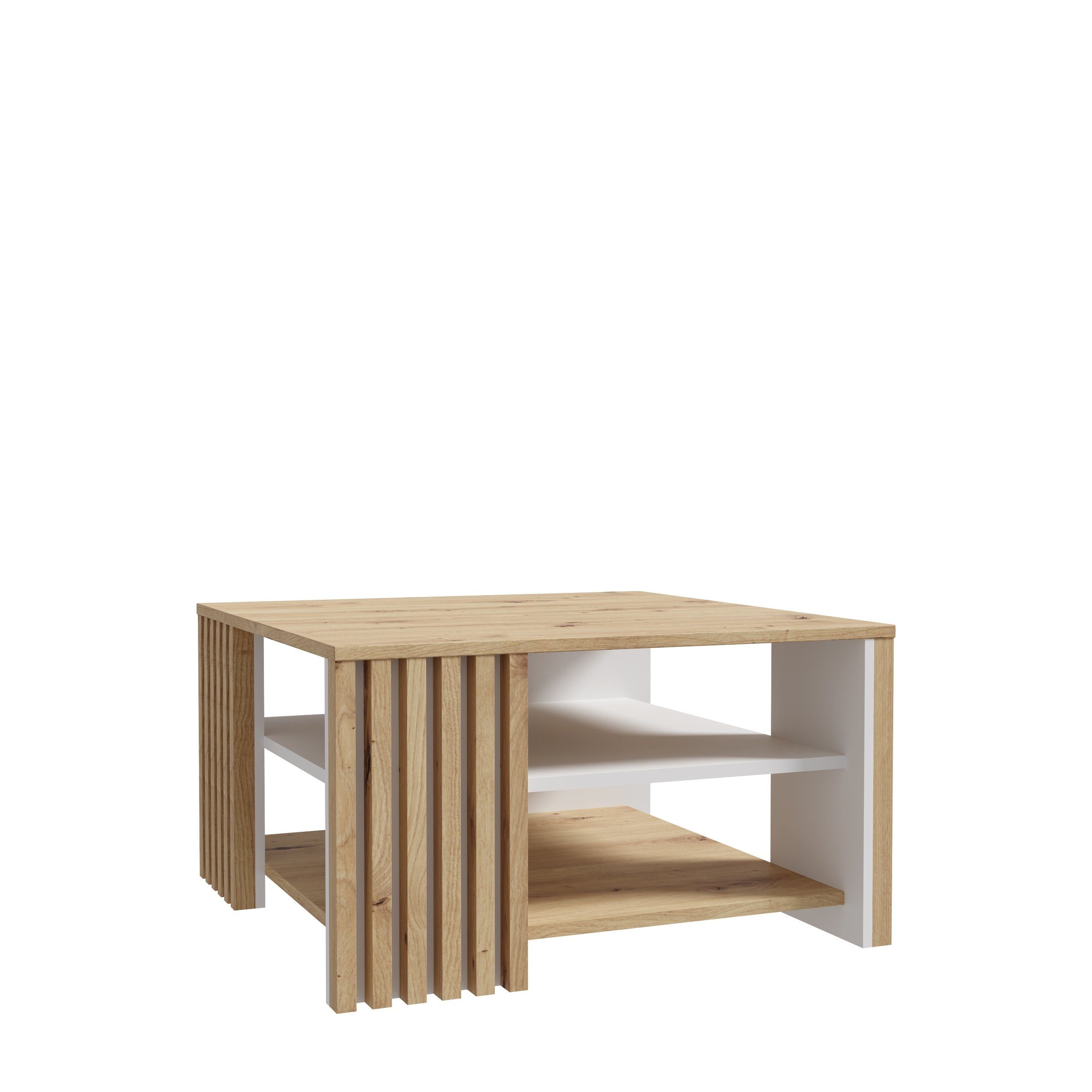 freiraum Couchtisch Cardigan, in Artisan Eiche / Weiss - 80x45x80 (BxHxT) günstig online kaufen