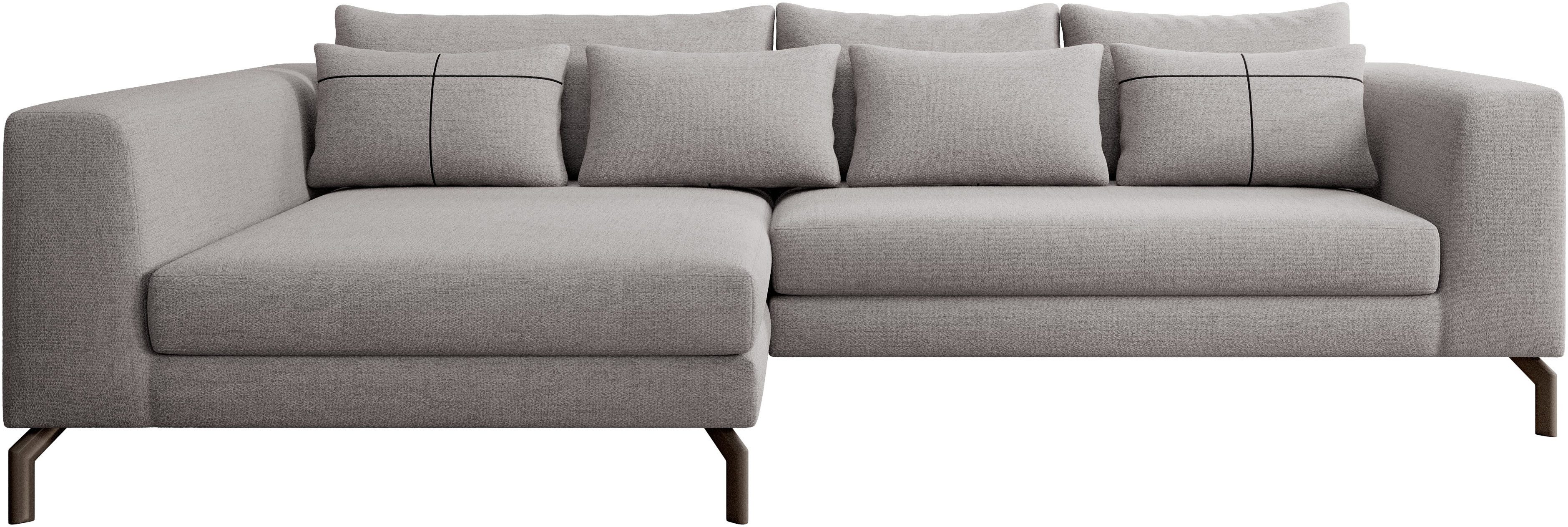 Ecksofa Cross, mit softem Sitz, L-Form, wendbare Zierkissen, Breite 284 cm
