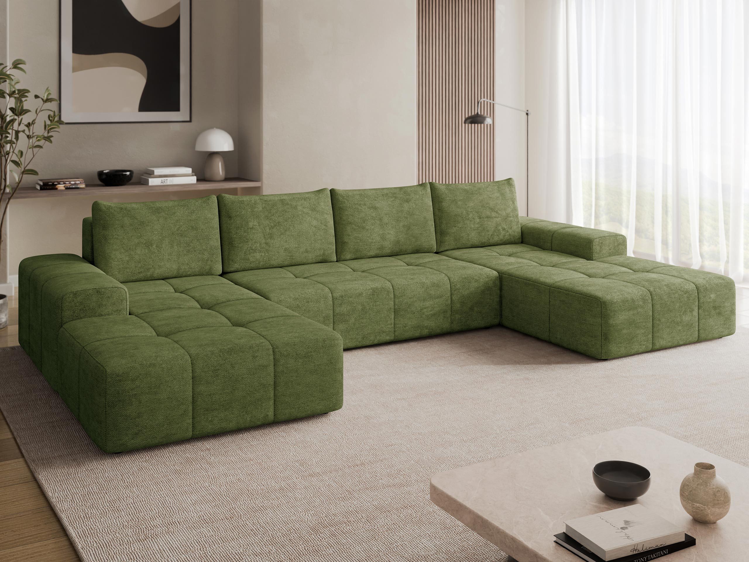MIRJAN24 Wohnlandschaft Tonseo U, mit Bettkasten und Schlaffunktion, U-Form, Kissen-Set, Elegant