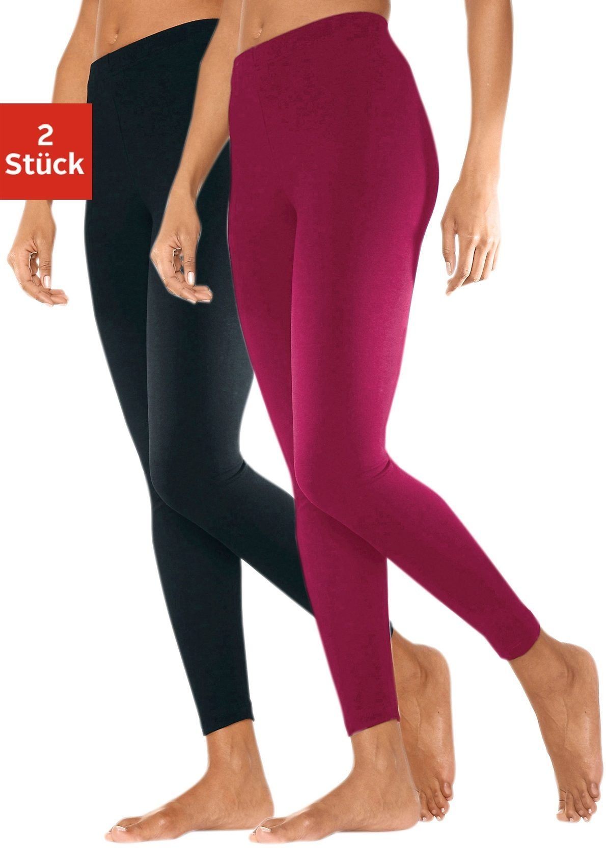 Vivance Active by Lascana Leggings (2er-Pack) mit Gummibund, Loungewear