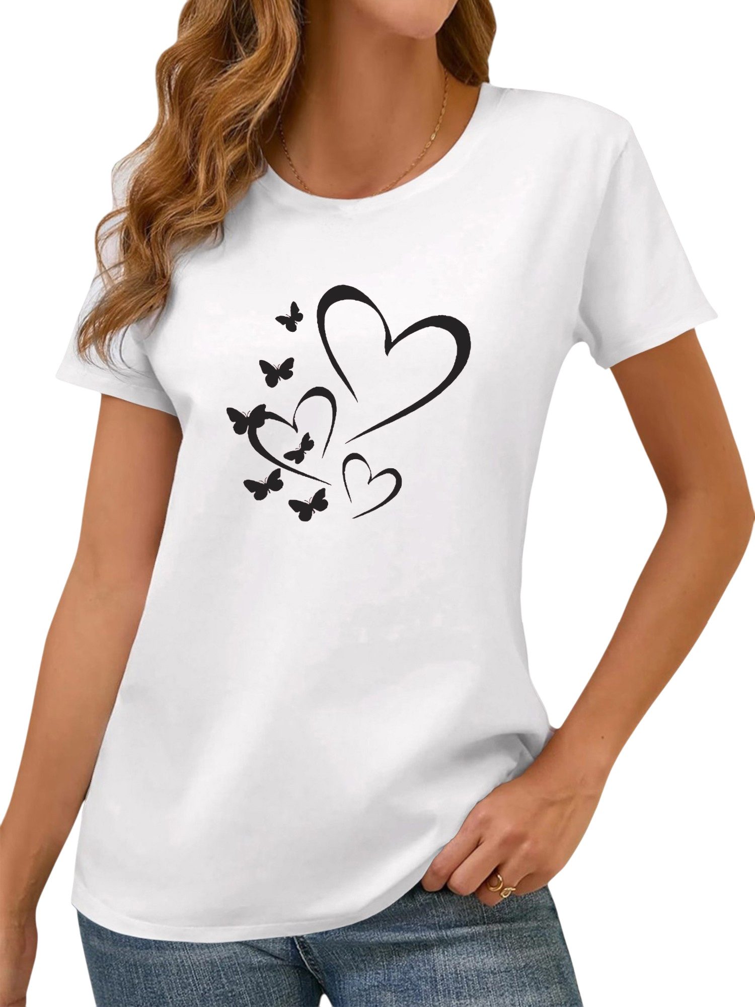 PYL T-Shirt Damen Sommer Casual T-Shirt günstig online kaufen