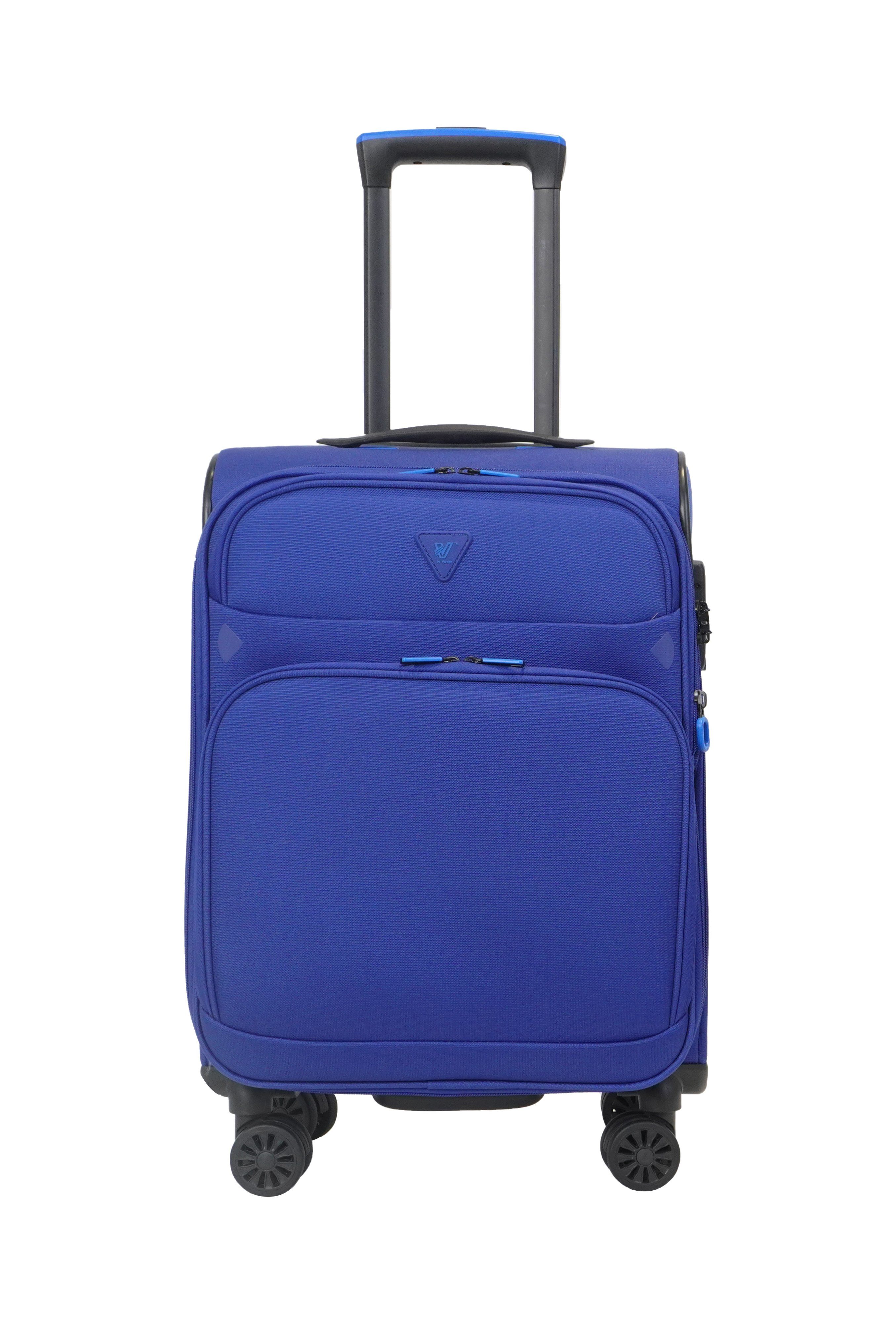 Weichgepäck-Trolley 4 Rollen, TSA-Zahlenschloss, Reisekoffer, erweiterbar, Blau-Violet Breeze, Verage schwarz