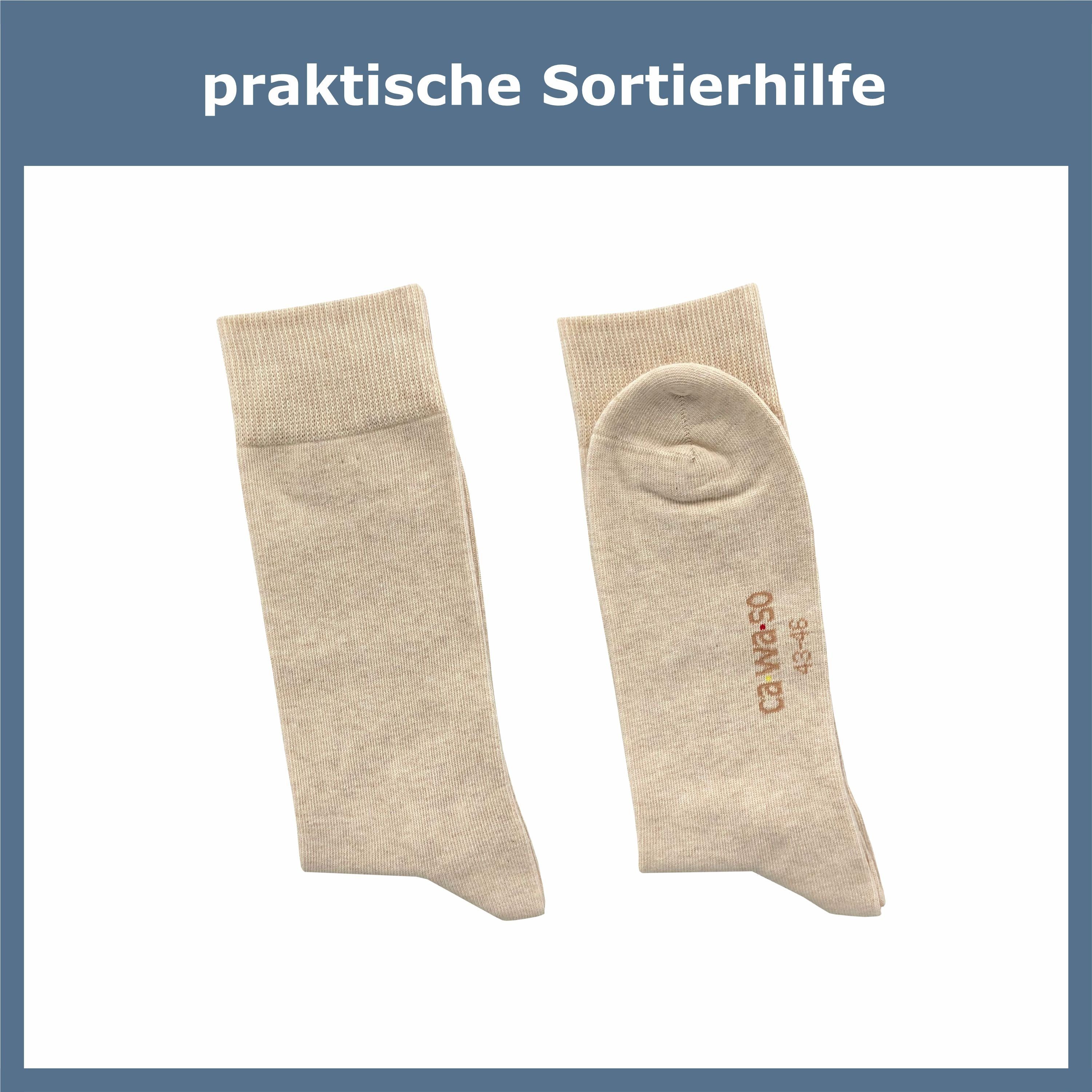 ca·wa·so Socken für Damen & Herren - bequem & weich - aus doppelt gekämmter Baumwolle (10 Paar) Socken in schwarz, bunt, grau, blau und weiteren Farben