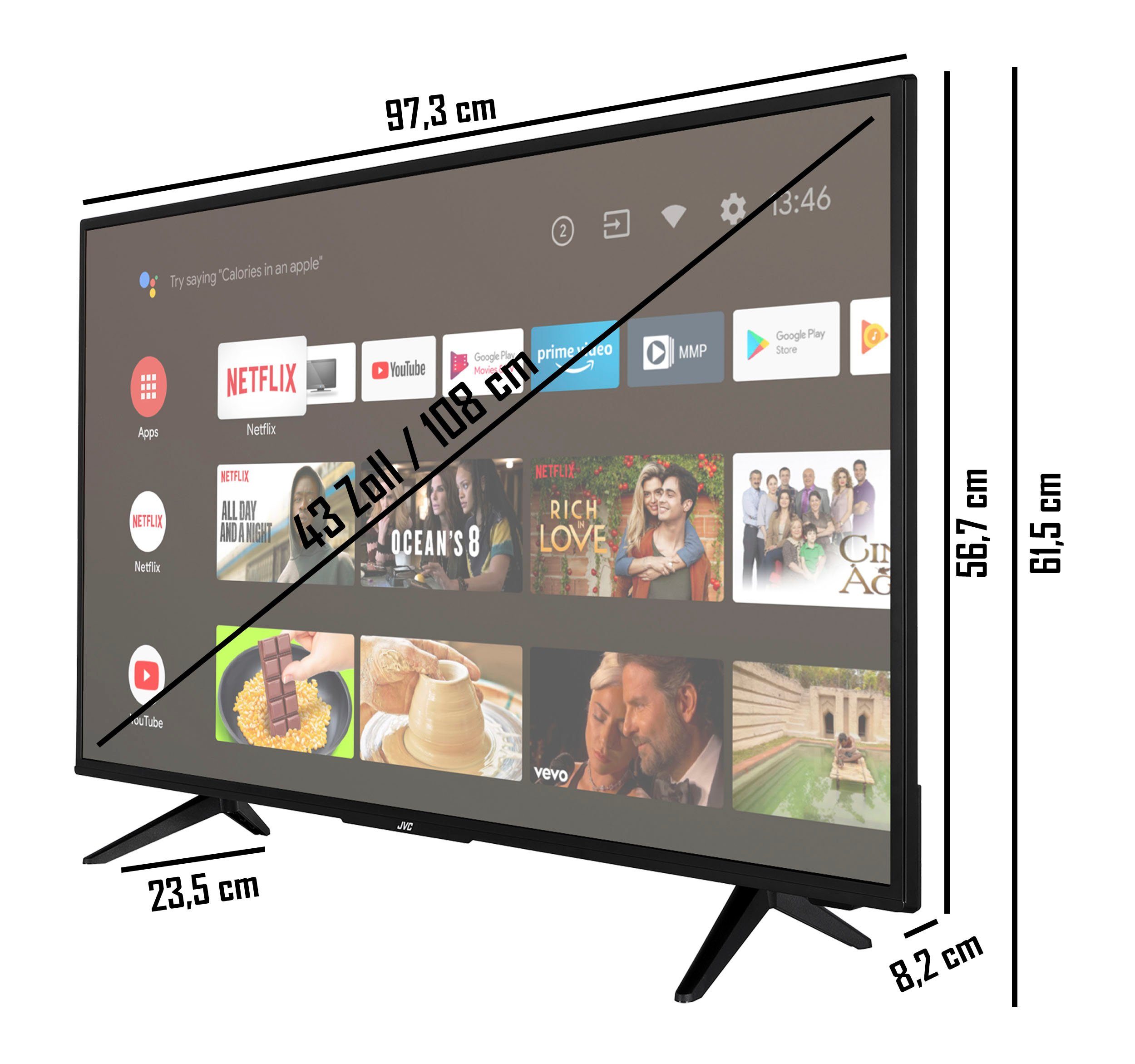 TV) HD, JVC LT-43VAF3055 Full (108 Android cm/43 LED-Fernseher Zoll,