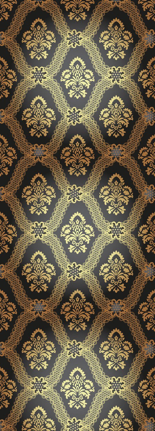 queence Vinyltapete Ryan, glatt, Antikoptik, Barock, Kunst, bedruckt, 90x250cm, selbstklebend, kinderleichte Anbringung, Sticker