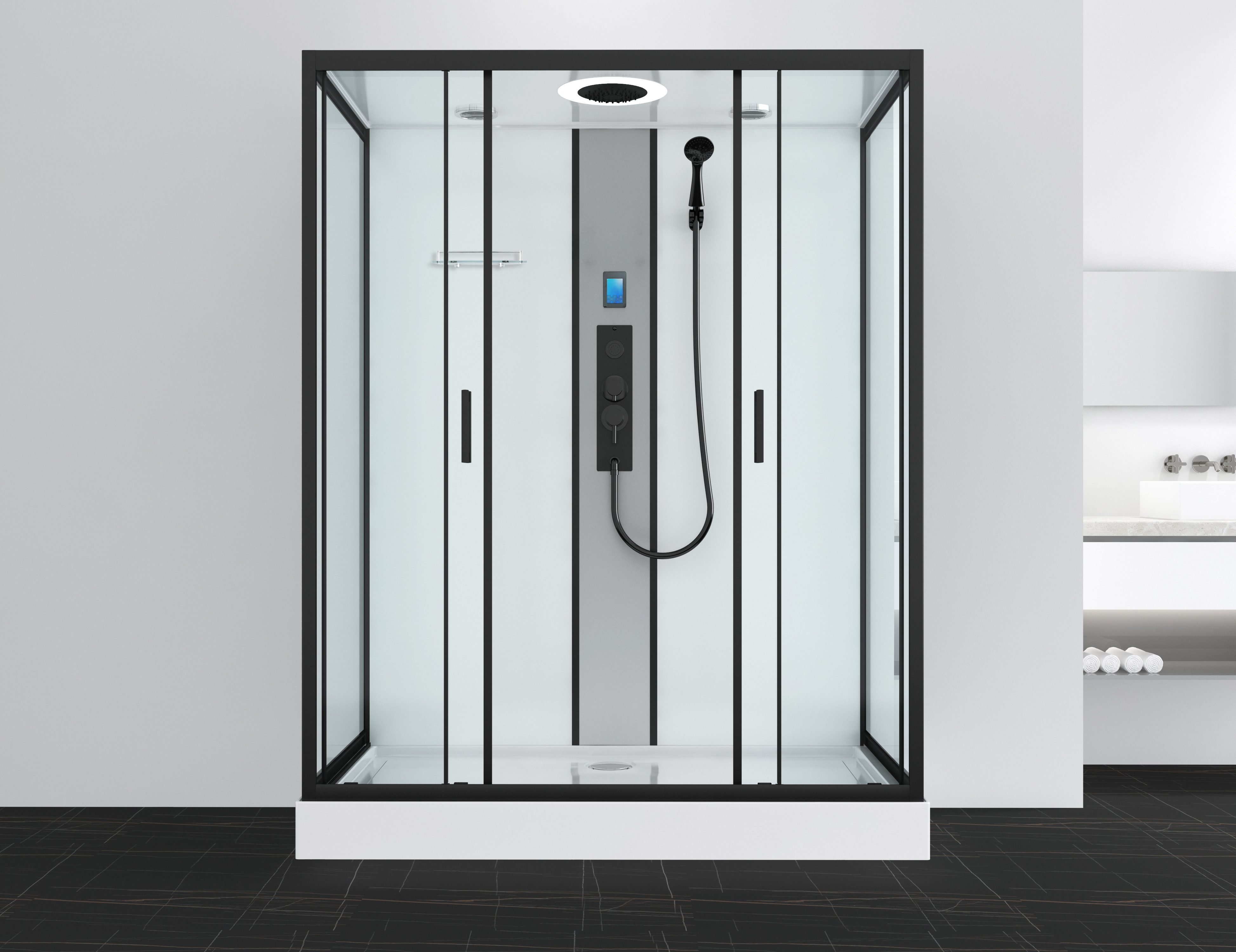 Sanotechnik Komplettdusche NEW YORK, BxT: 160x90 cm, Einscheibensicherheitsglas
