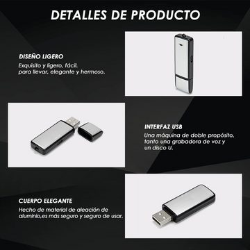 Jioson Mini-Digitales-Diktiergerät Aufnahmegerät Sprachrekorder 16GB mit USB USB-Recorder (Praktisch, klein und einfach zu bedienen, mit hochwertigen Aufnahmen)