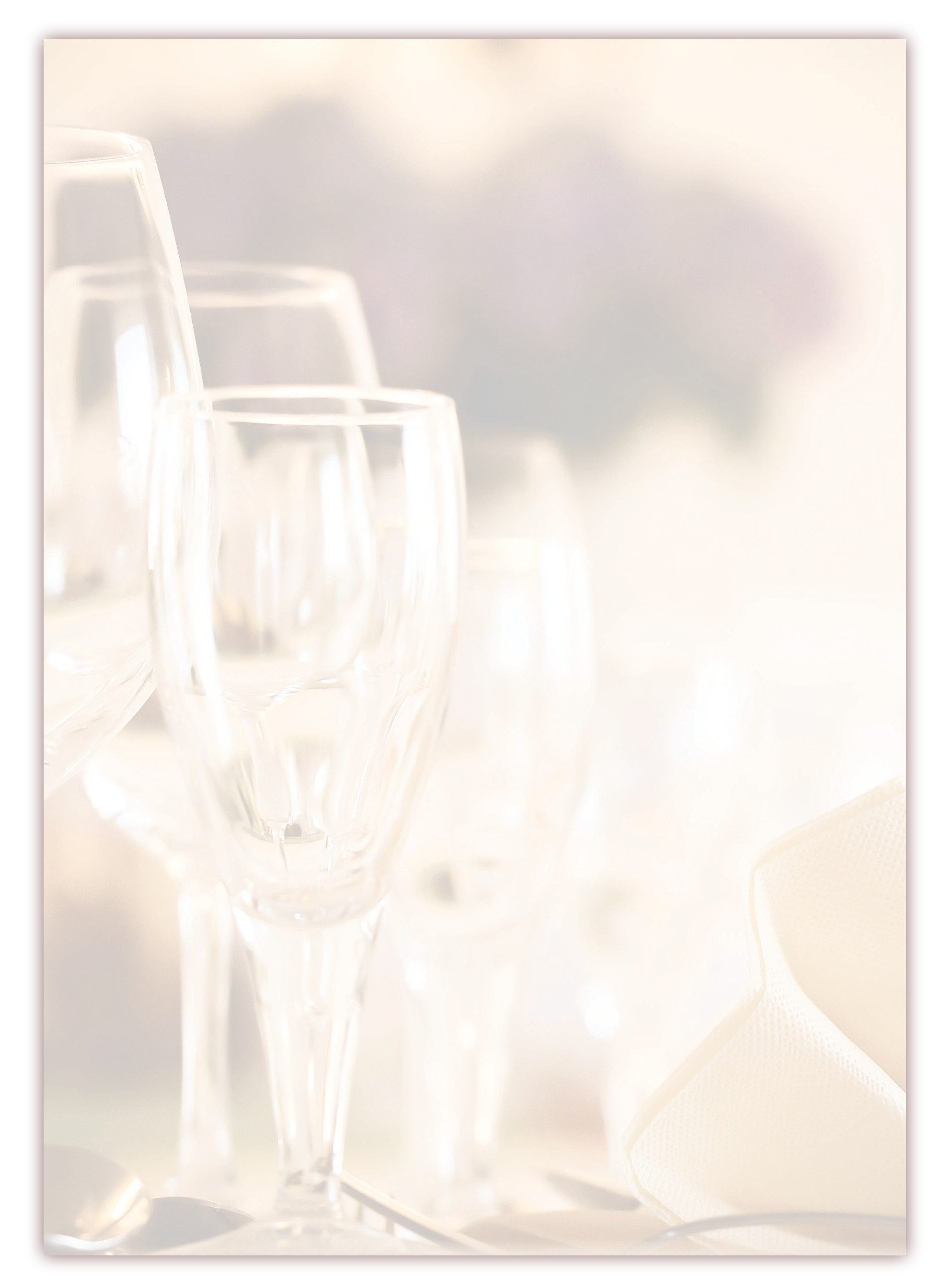 LYSCO Briefpapier Motivpapier Gastronomie dekorierte Gläser DIN A4 einseitig bedruckt, Gastronomische Atmosphäre, für alle Drucker geeignet