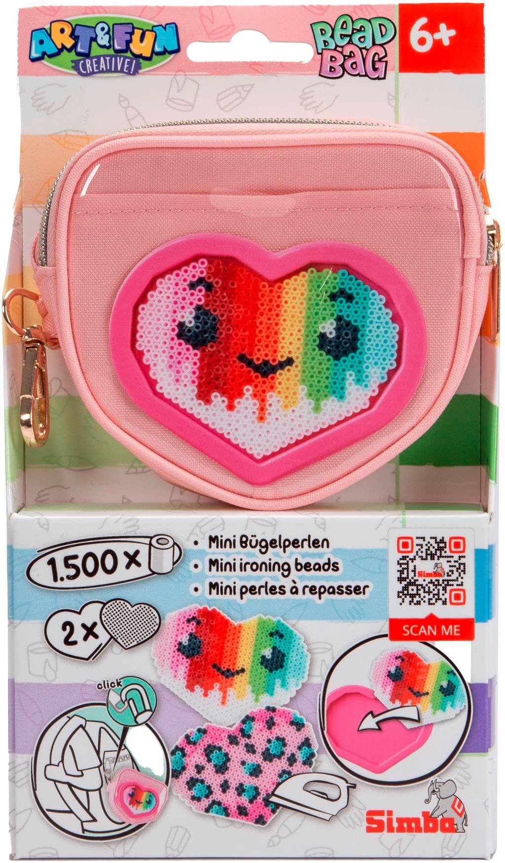SIMBA Kreativset Kreativ Perlen ART & FUN 1500 Bügelperlen Heart Herz 106374695