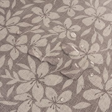 laro Tischdecke Wachstuch-Tischdecken Weihnachten Blumen Grau Weiß rechteckig