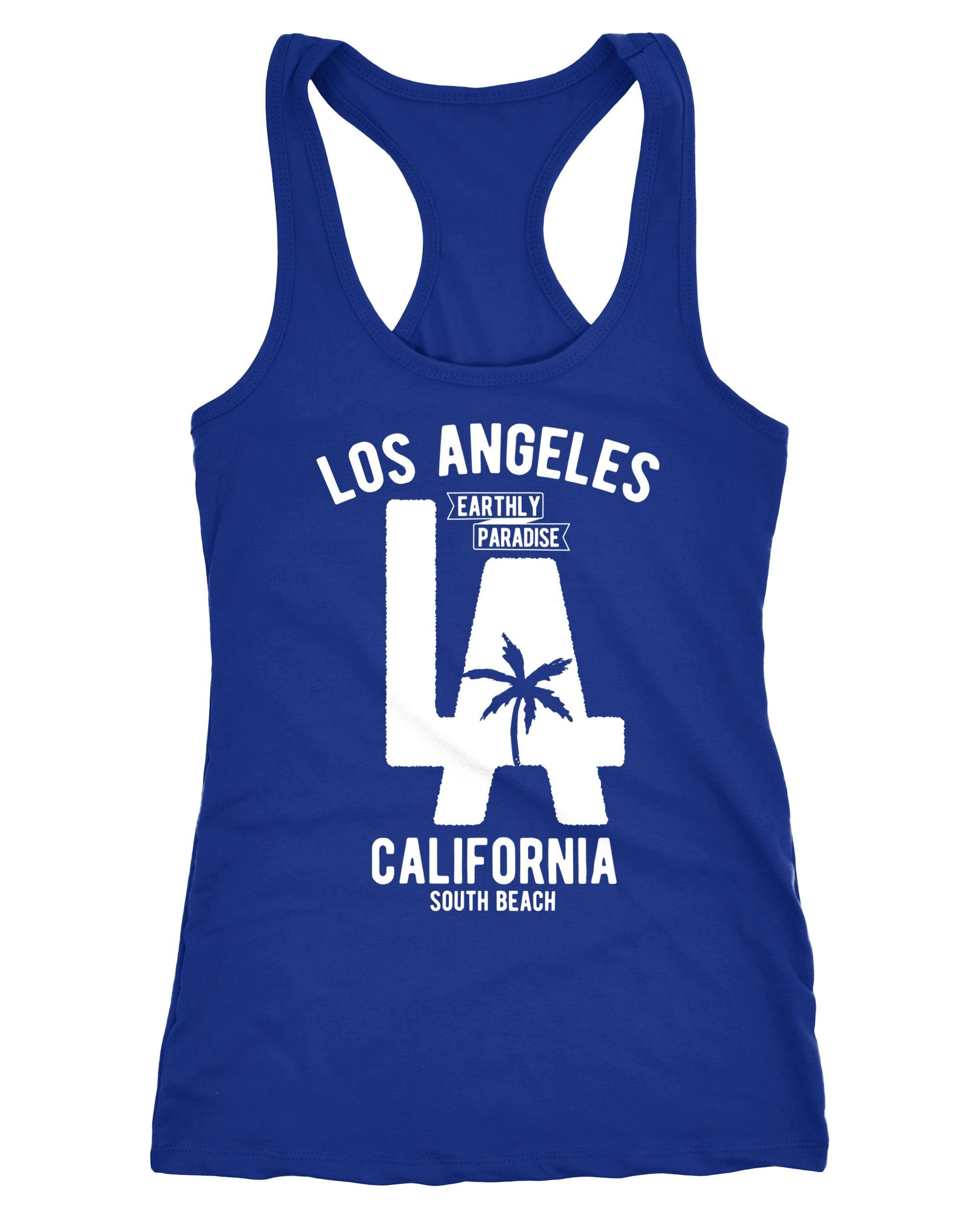 Tanktop Damen Tank Top Los Angeles California LA Palme Racerback Tanktop
