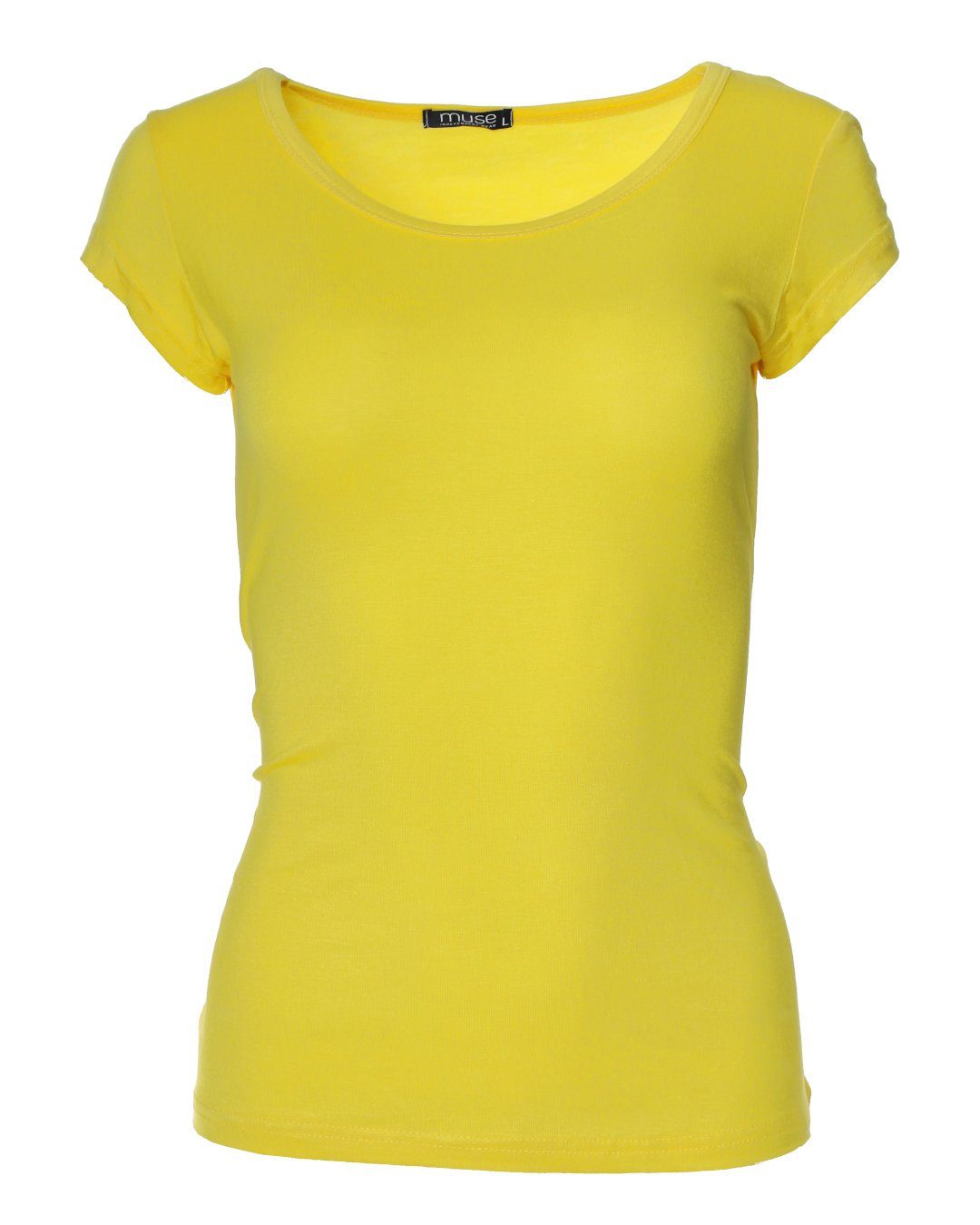 Muse T-Shirt Basic Kurzarm T-Shirt Skinny Fit 1001 gelb