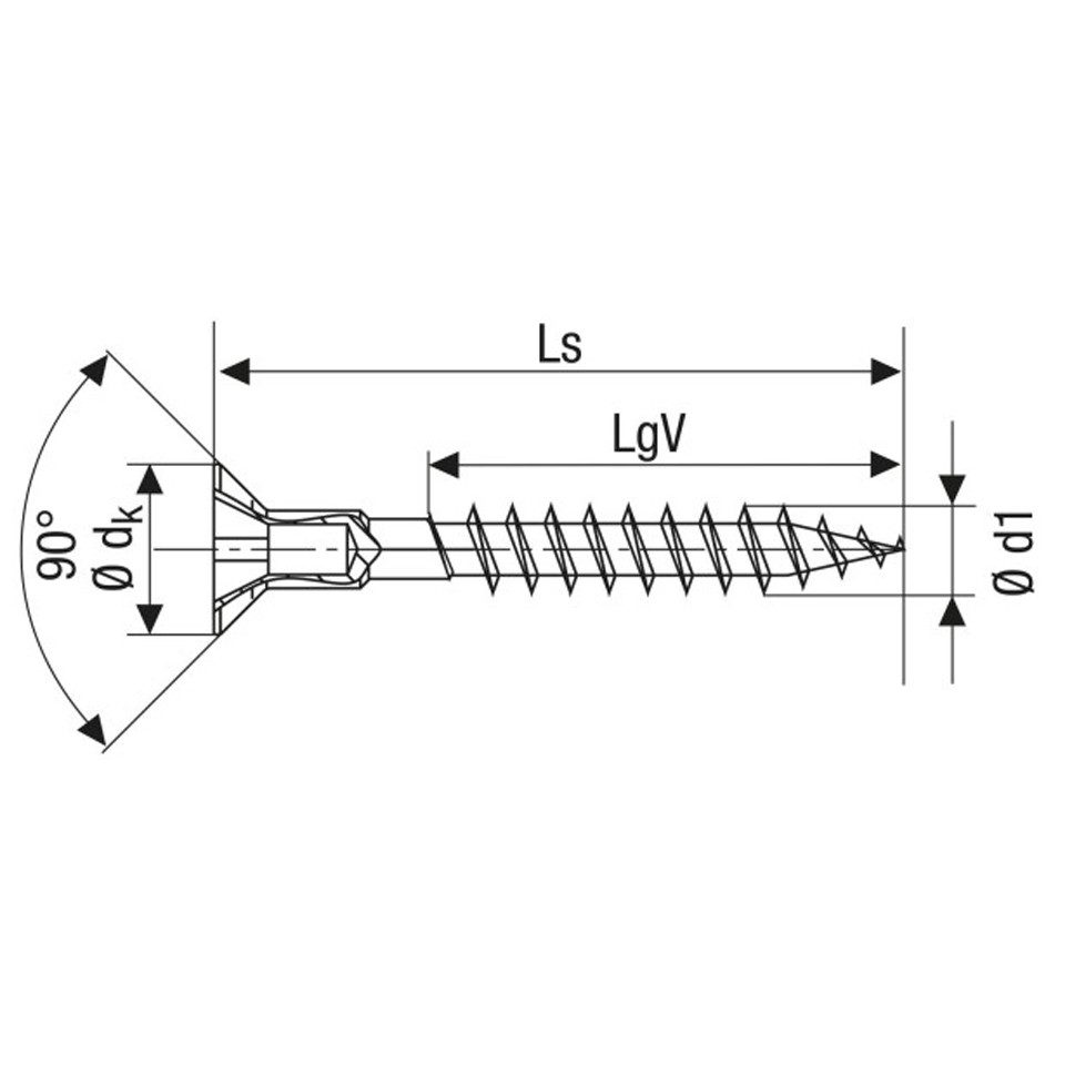 SPAX Schraube Spax Universalschraube, Senkkopf m. Kopfbohrung, Kreuzschlitz Z
