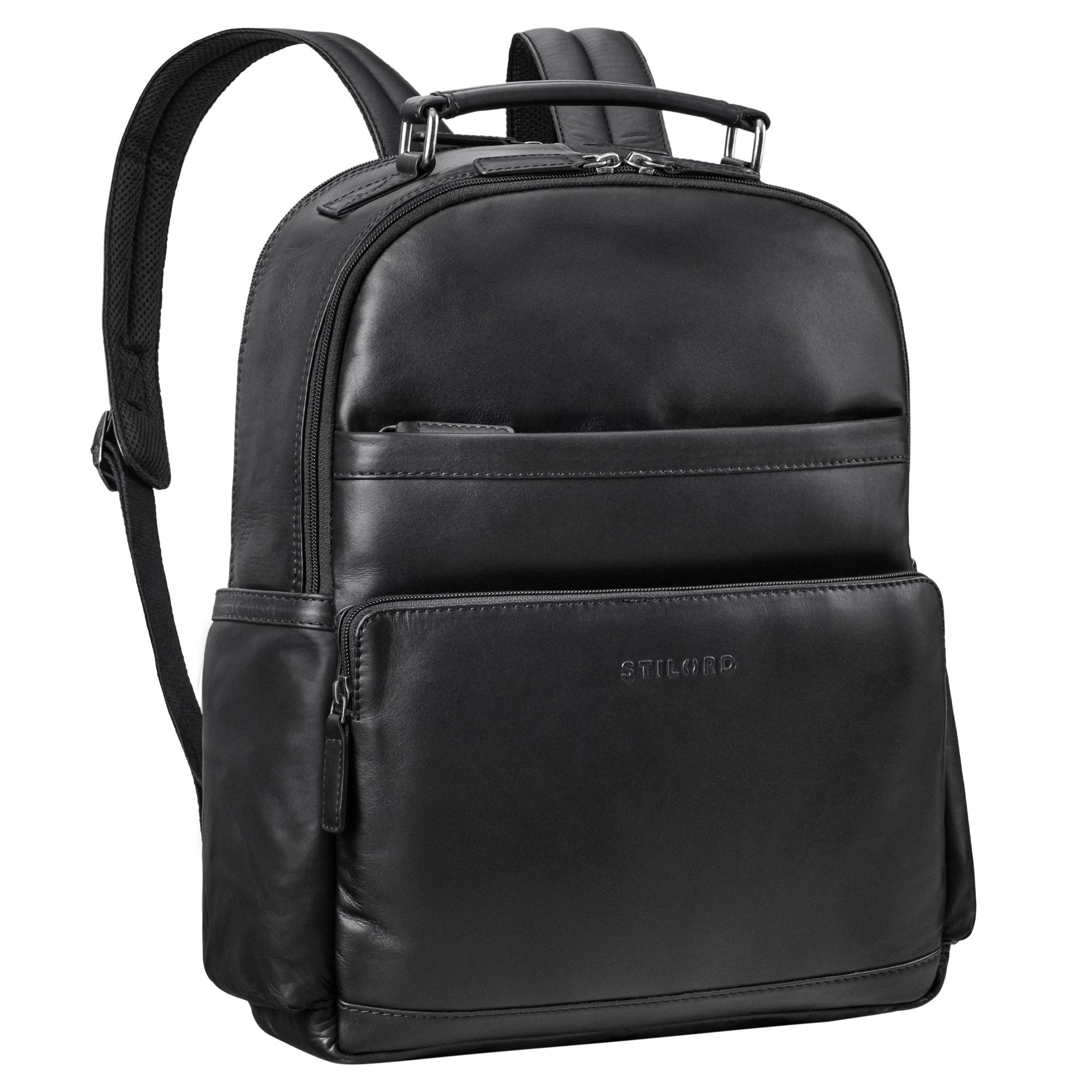 STILORD Notebookrucksack “Valens” Premium Lederrucksack Herren Groß mit Henkel