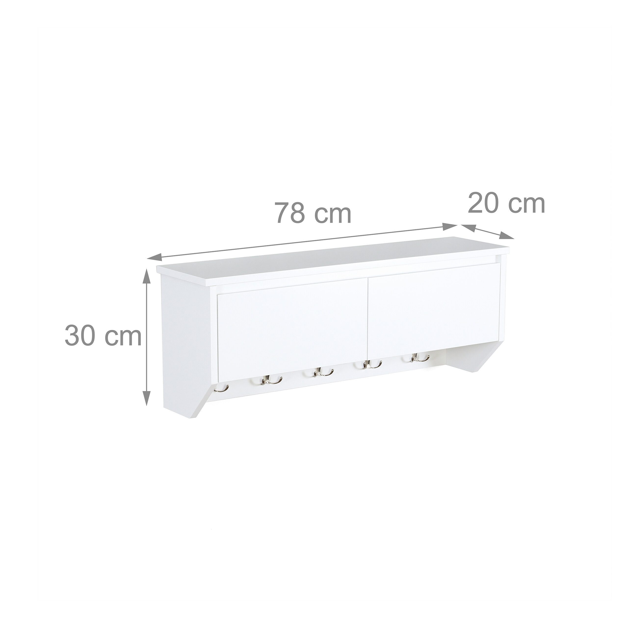 relaxdays Wandgarderobe 5 Haken mit Stauraum (1 St) – Bild 4 von 5