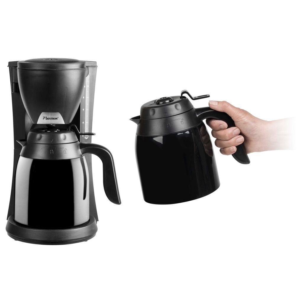 Bestron Kaffeemaschine mit 2 Thermokannen 800W Kunststoff Filterkaffeemaschine 