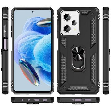 CoolGadget Handyhülle Armor Shield Case für Xiaomi Poco X5 Pro 5G, Outdoor Cover Magnet Ringhalterung Handy Hülle für Poco X5 Pro