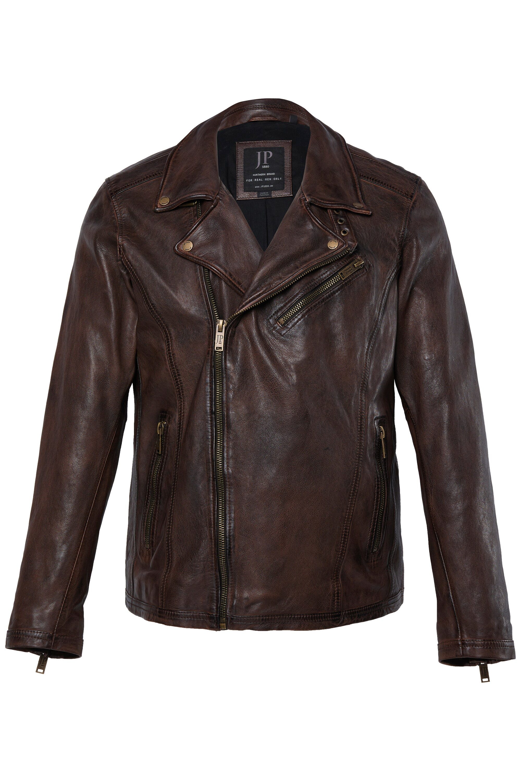 JP1880 Lederjacke Bikerjacke Leder feinstes Lamm-Nappa
