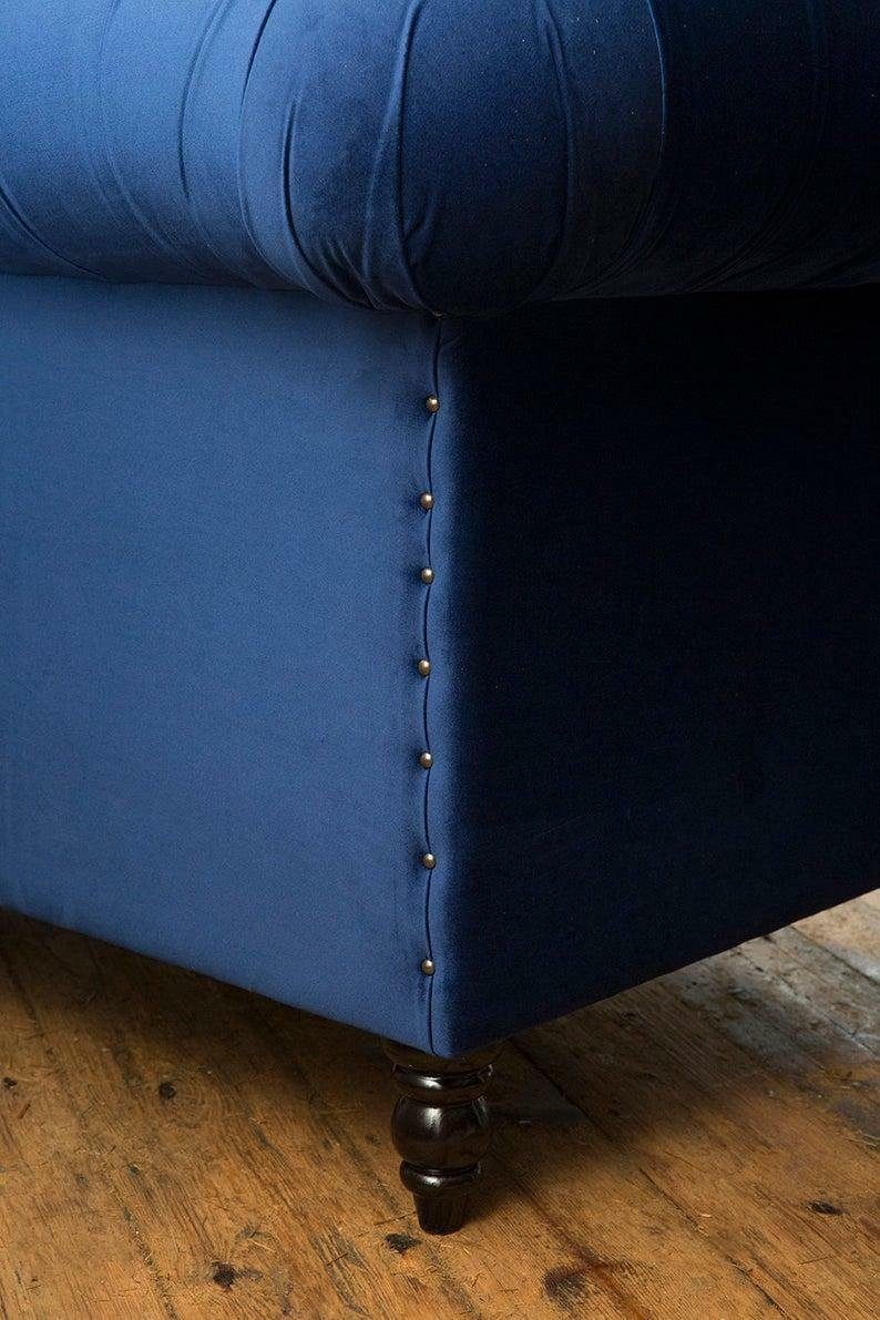 Chesterfield Hochwertige Sofa Sofa Couch Textil JVmoebel Stoff designer