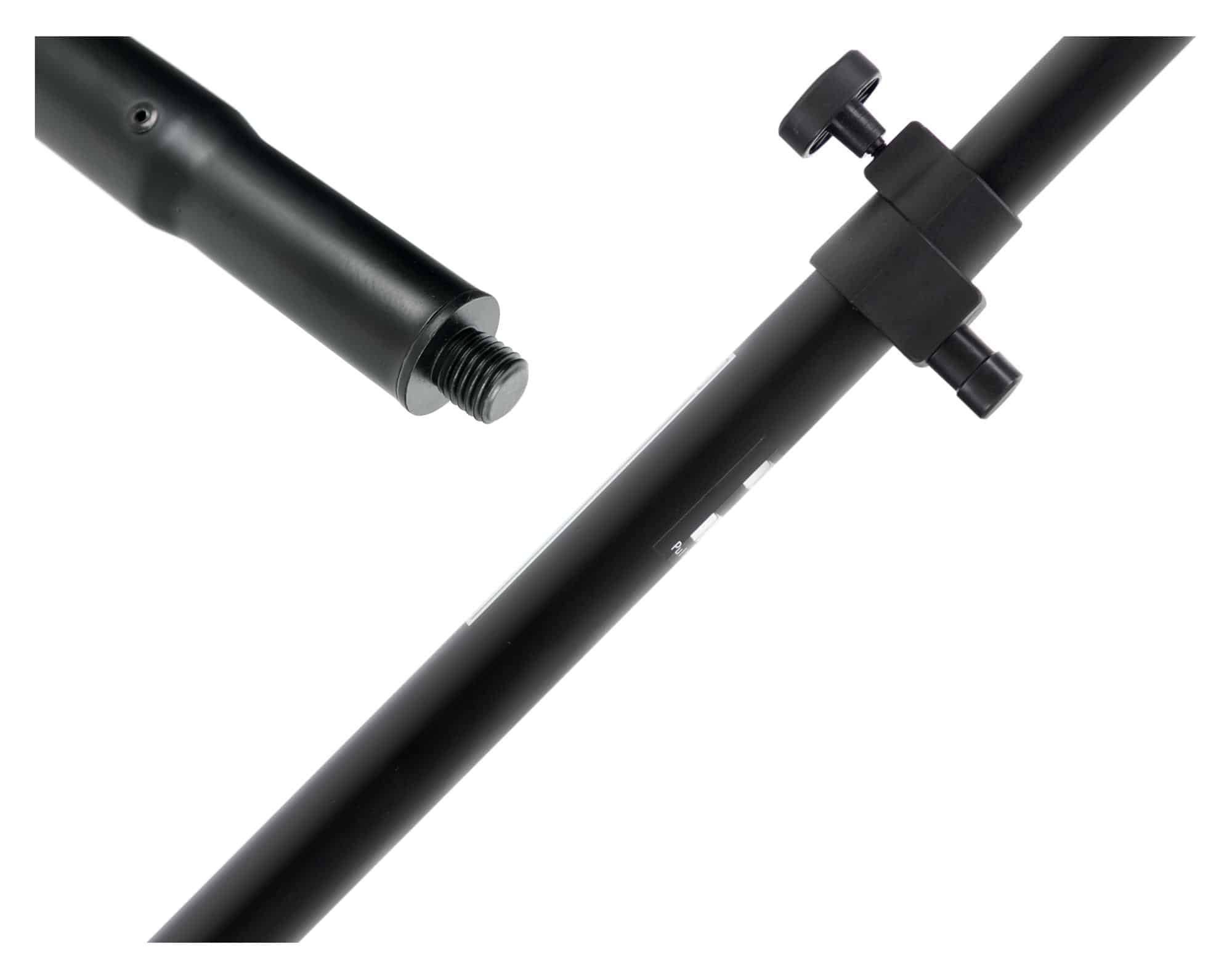 Pronomic Lautsprecherständer Distanzstange - Distanzrohr für M20- und 35mm-Flansch Stahl, (Höhenverstellbar von 90-150 cm, max. Belastbarkeit: 30 kg)