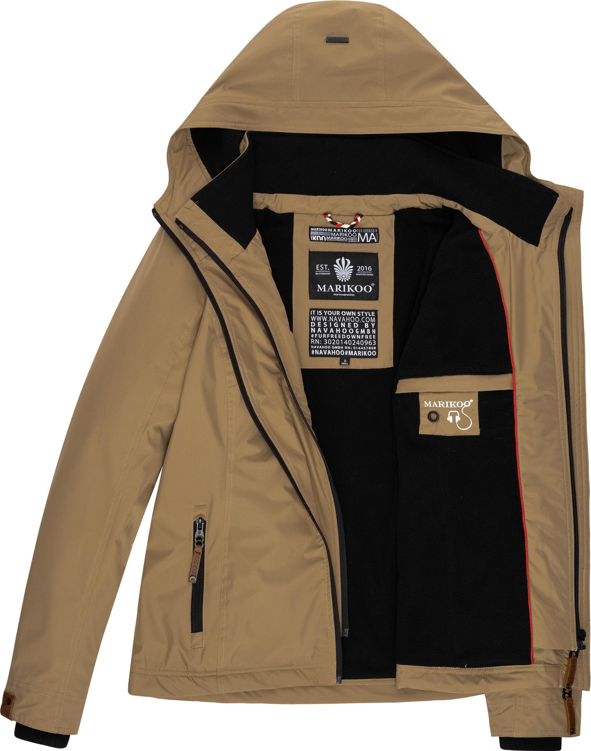 Marikoo Outdoorjacke Erdbeere sportliche Funktionsjacke mit Kapuze