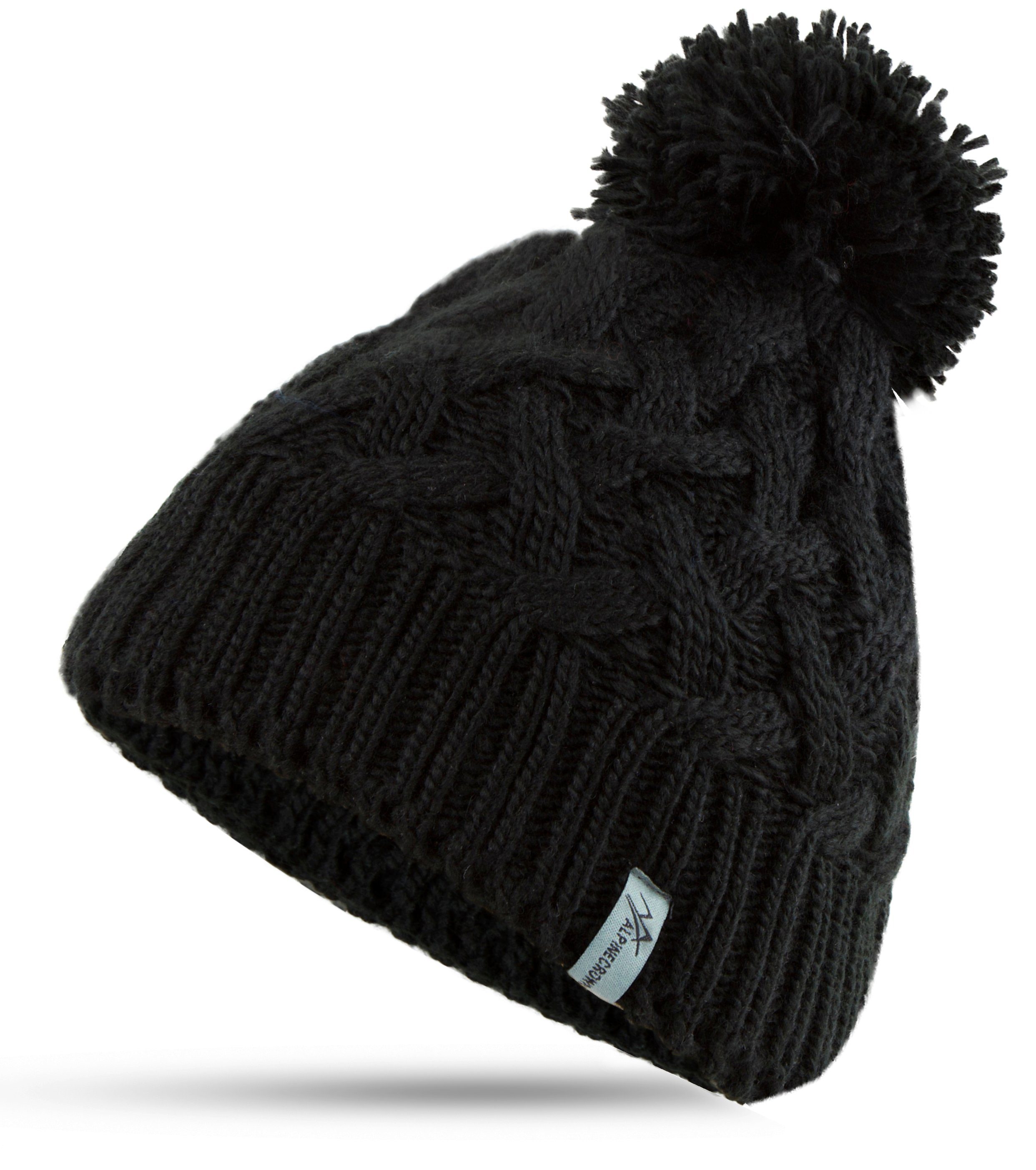 GUGGEN Mountain Bommelmütze Damen Mütze mit Bommel Bommelmütze weiß Damen Mütze mit Bommel Bommelmütze weiß