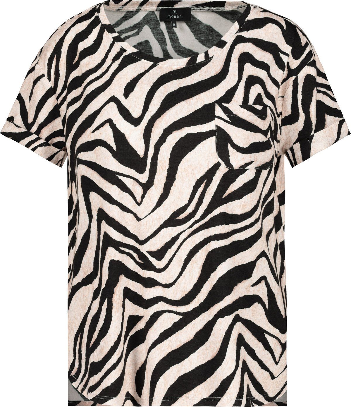 Monari T-Shirt Animal print T mit Tasche Shirt