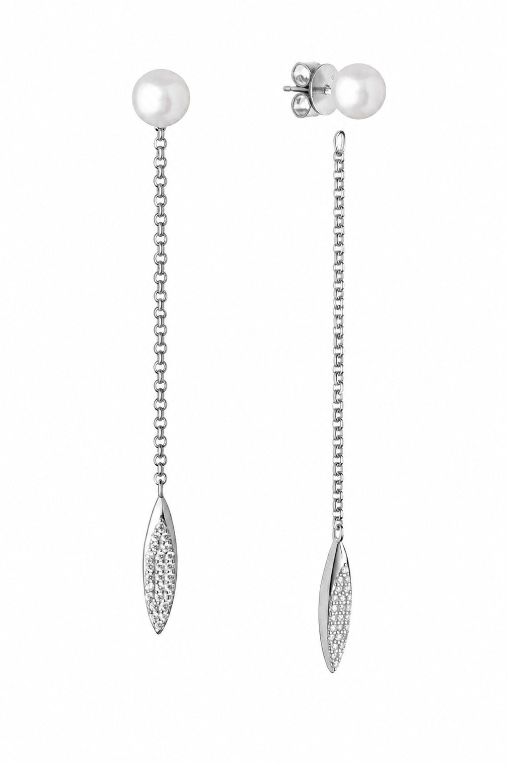 Perlenohrringe hängend mit Süßwasserzuchtperlen Ohrstecker 925 Silber Geschenk Damen