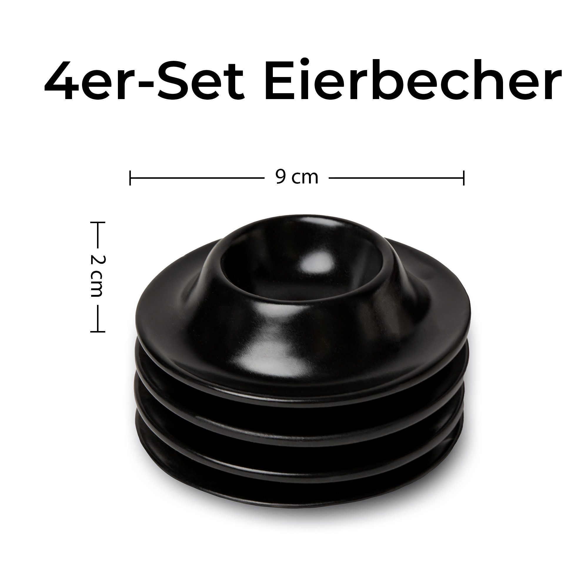 MiaMio Eierbecher MIAMIO Eierbecher 4er Set Schwarz