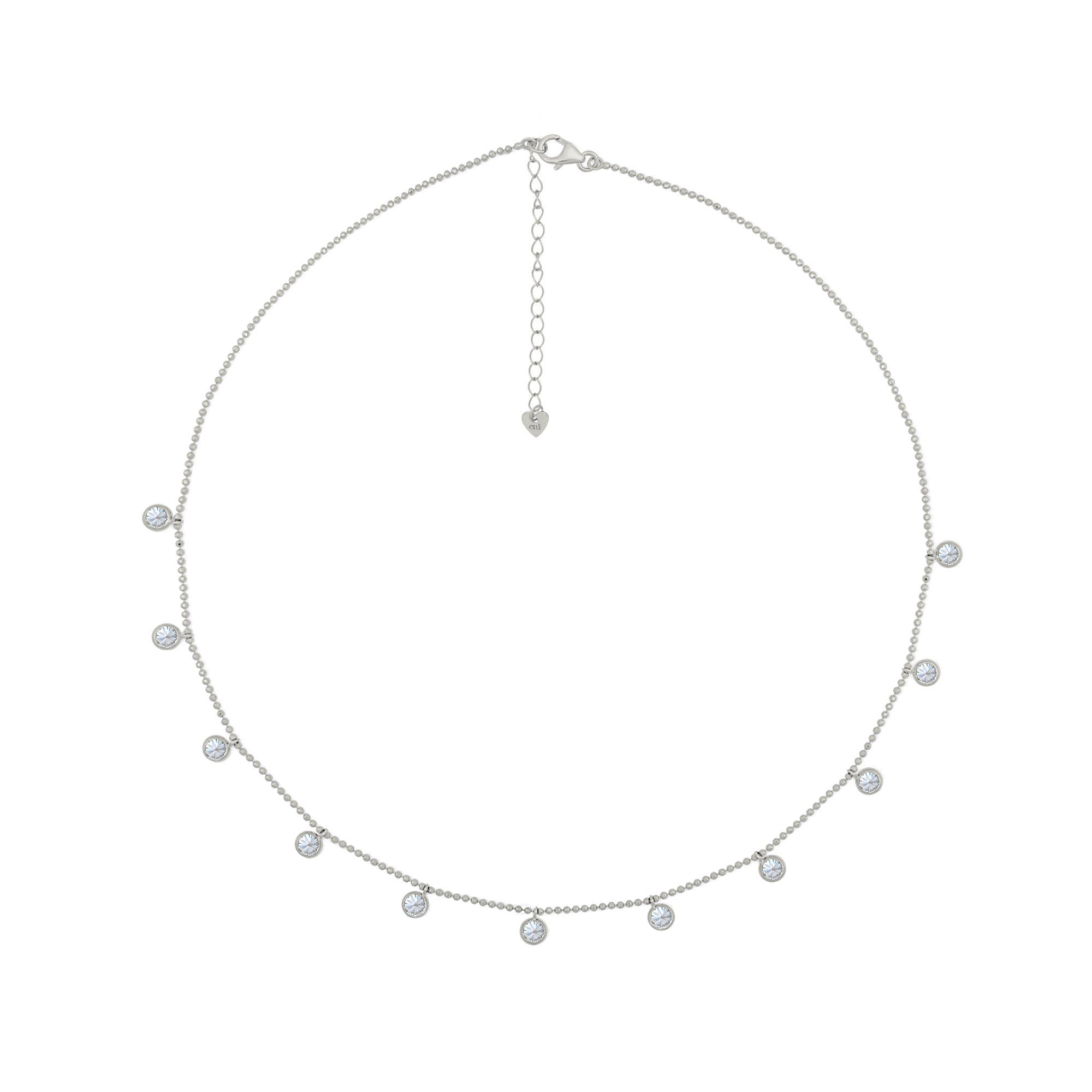 CAÏ Kette mit Anhänger 925/- Sterling Silber rhodiniert Anhänger rund Zirko günstig online kaufen