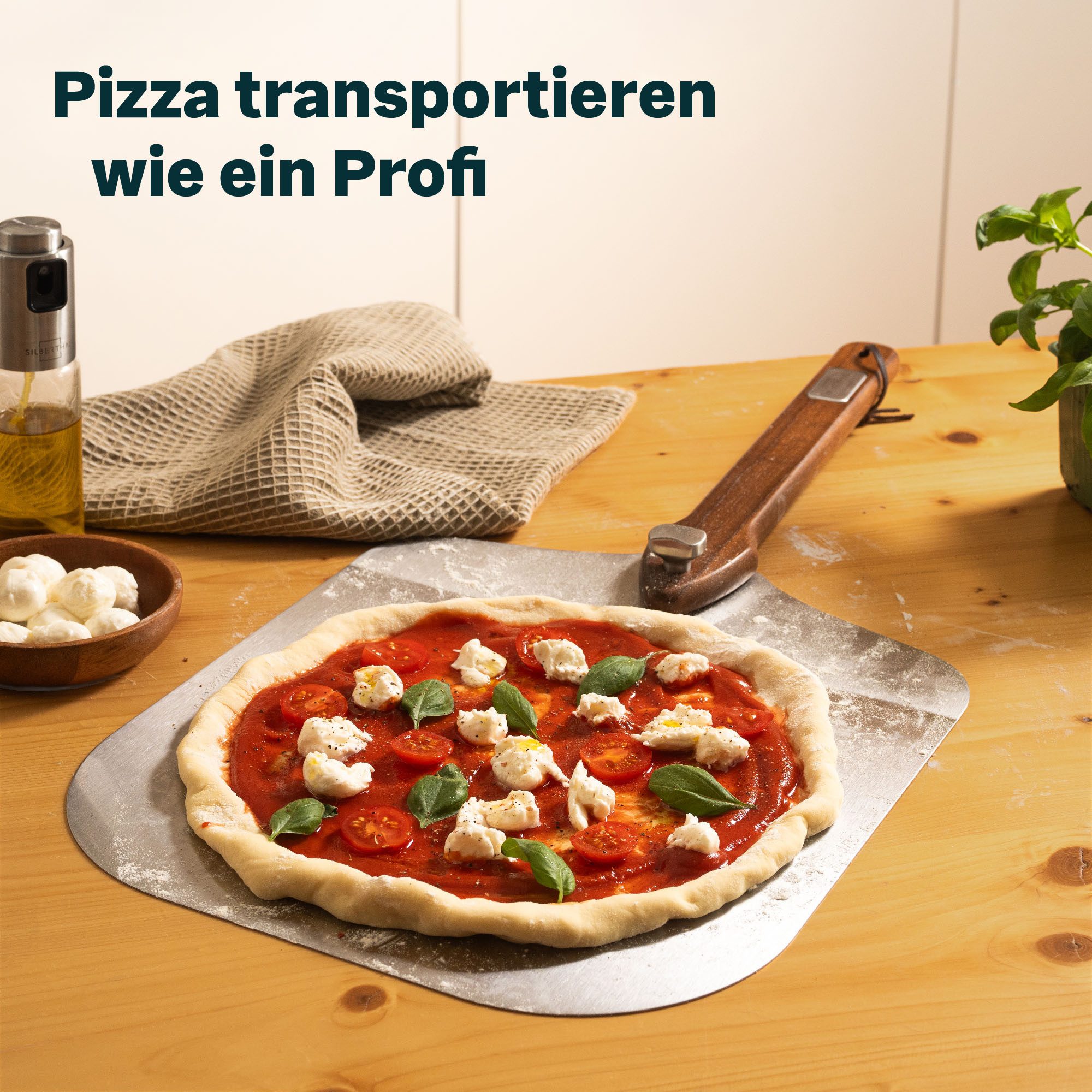 SILBERTHAL Pizzaschieber Edelstahl Ø 30 cm, klappbar, rostfreier Edelstahl