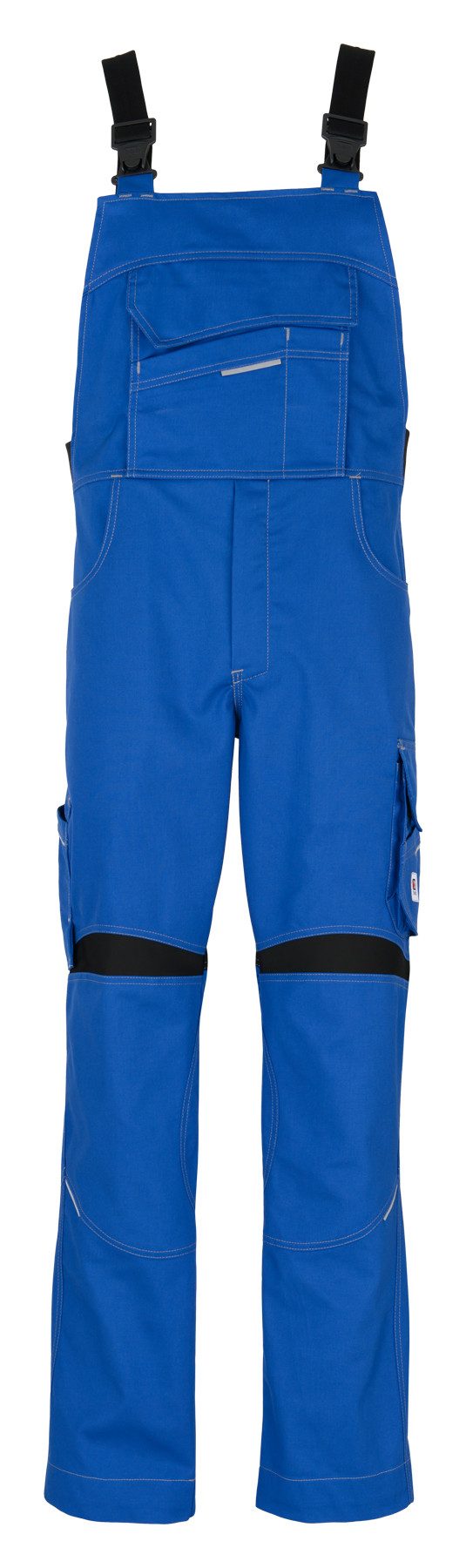 Arbeitslatzhose beb HANDWERK Herren Latzhose FLEX Polyestermix Kornblau/Schwarz