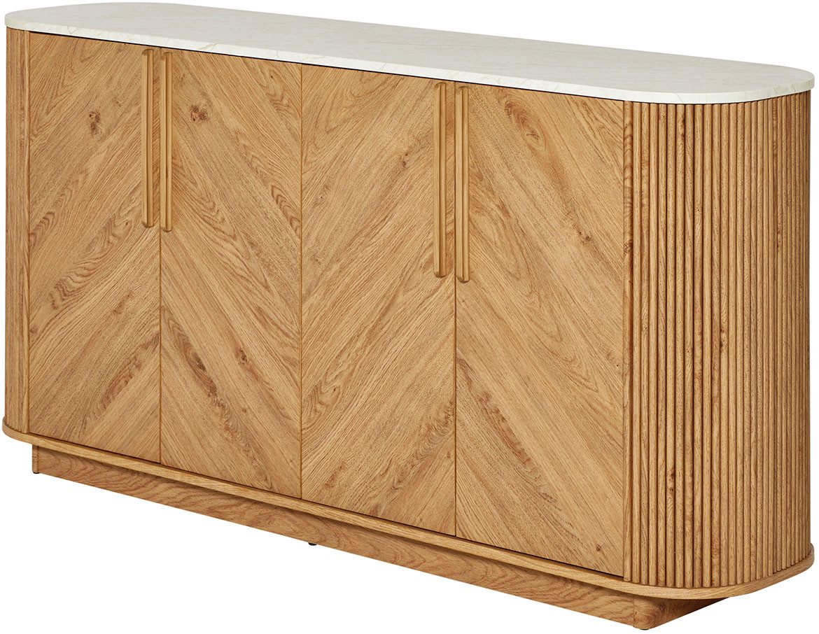 Jahnke Sideboard ARROW SB 160 (1 St), Sideboard, abgerundet, Fischgrät-Muster, Breite 159,5 cm