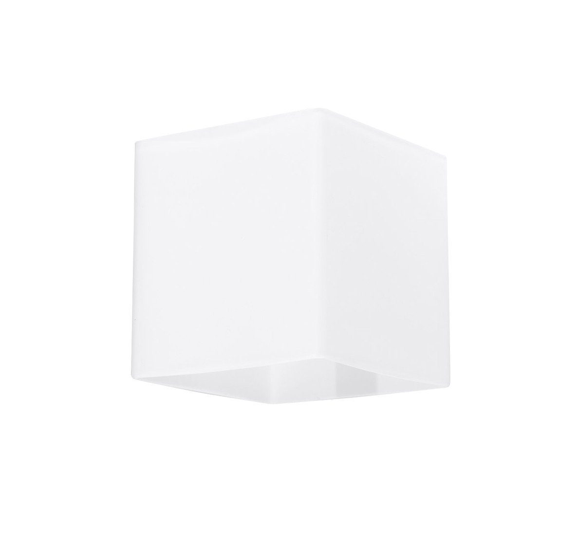 wechselbar, Weiß Glas Wandlampe Wohnzimmer LED Schirm LIVIO, Licht-Erlebnisse Flur Bauhaus Hotellampe Warmweiß, Wandleuchte eckig