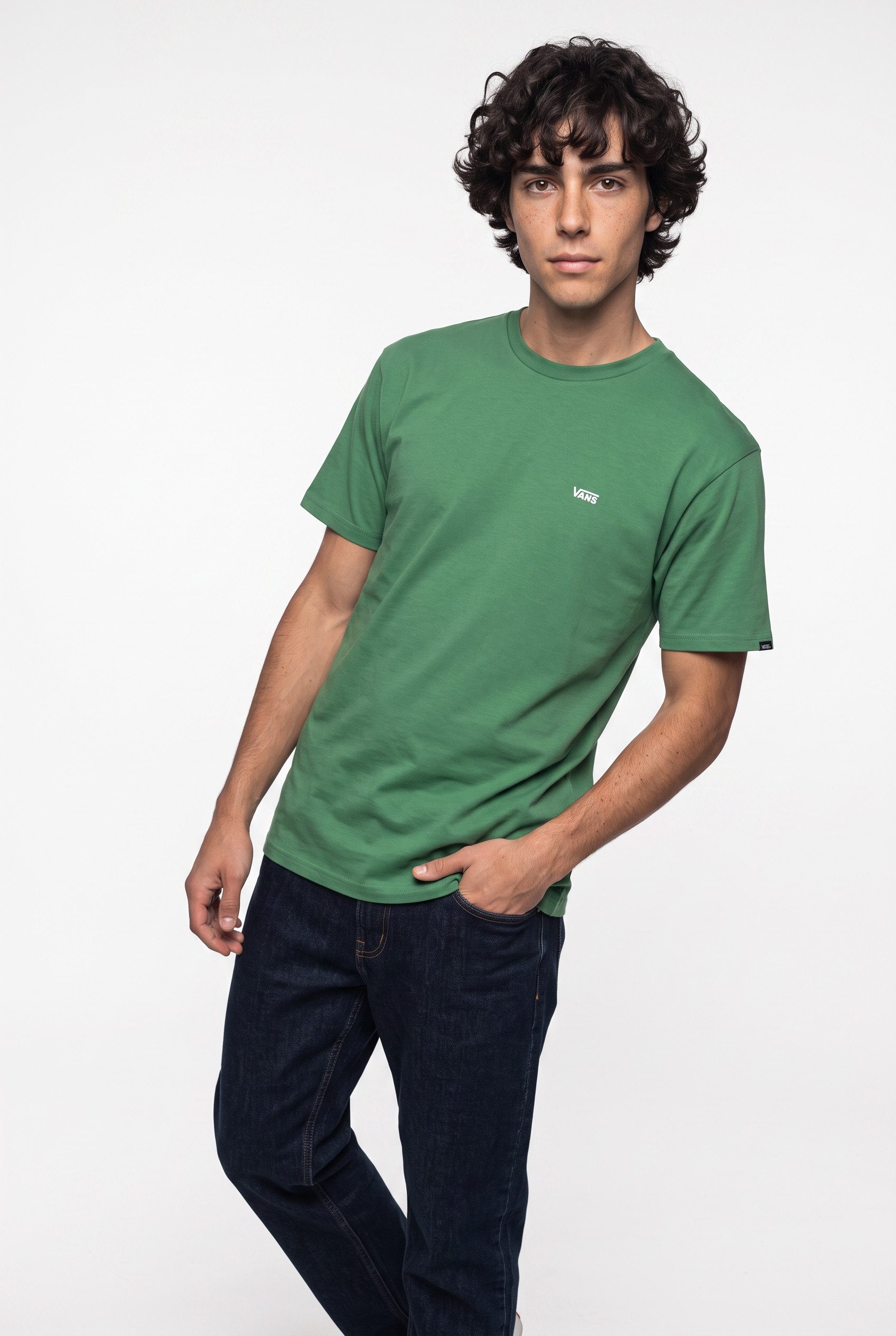 Vans T-Shirt MNLEFTCHESTLOGOTEE mit Halbarm, aus Baumwolle