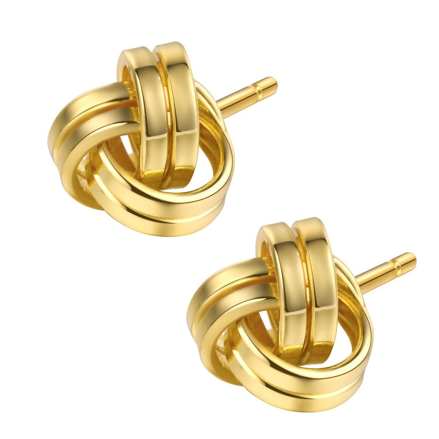 Limana Paar Ohrstecker echt 925 Sterling Silber Rosegold Gold Rotgold,  kleine elegante Ohrringe für jeden Tag