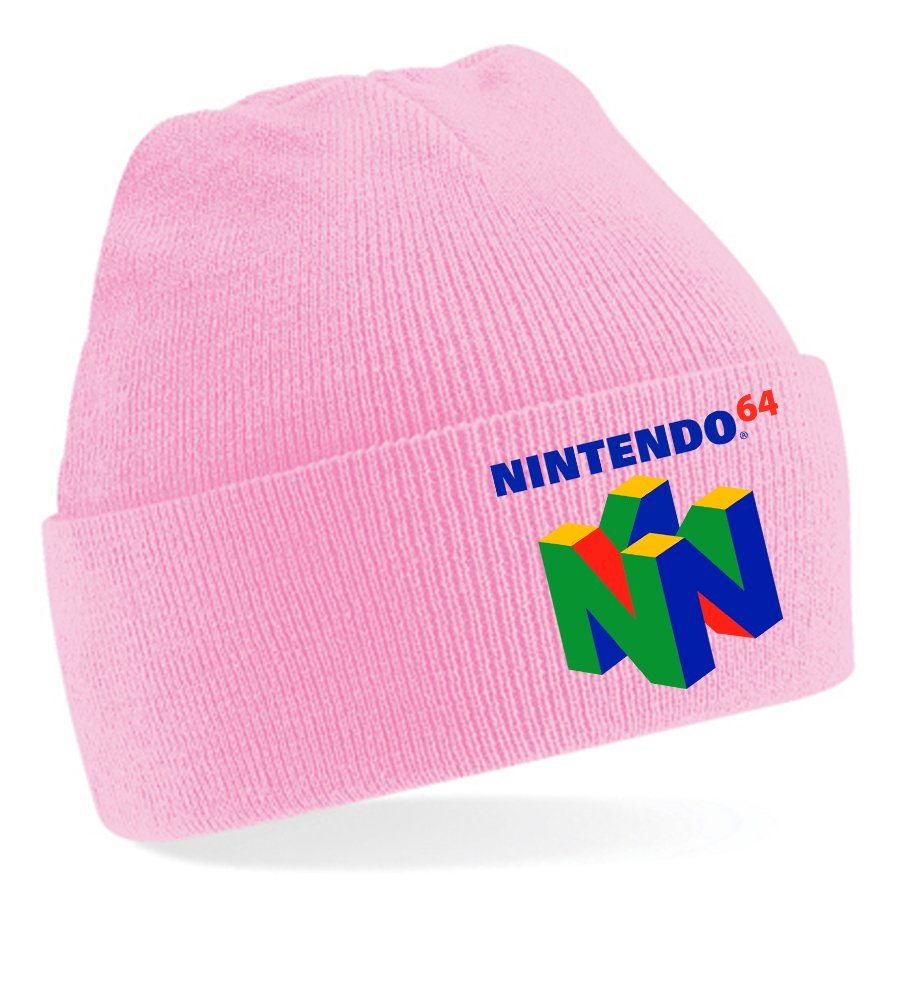 Super 64 & Mario Blondie Konsole Unisex Beanie Erwachsenen Luigi Nintendo Brownie Mütze Rosa