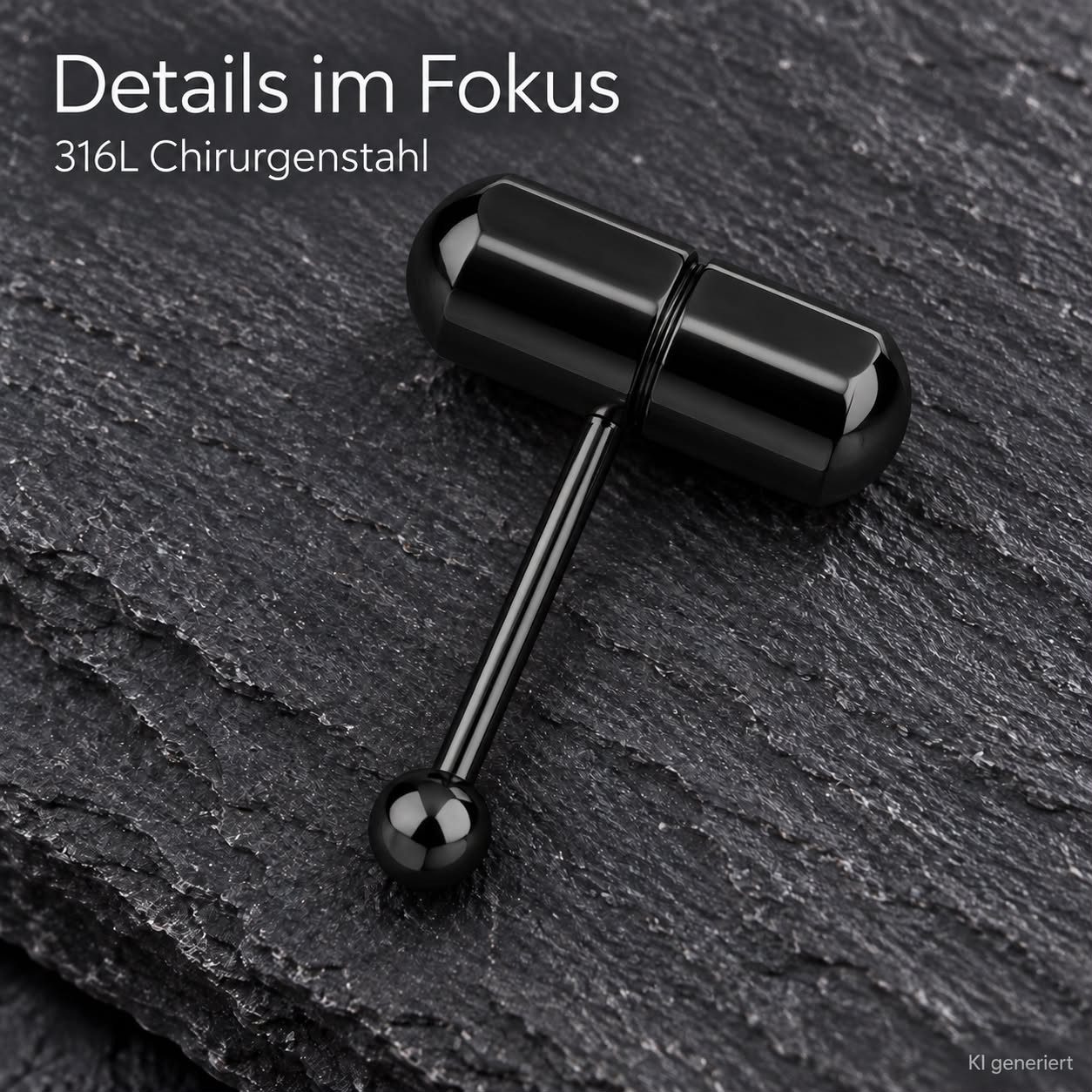 Taffstyle Intimpiercing Zungenpiercing Barbell Oral Intimpiercing mit Vibrationskapsel Unisex (Fun Piercing für Zunge und Intim mit 2 Batterien direkt einsatzbe – Bild 4 von 5