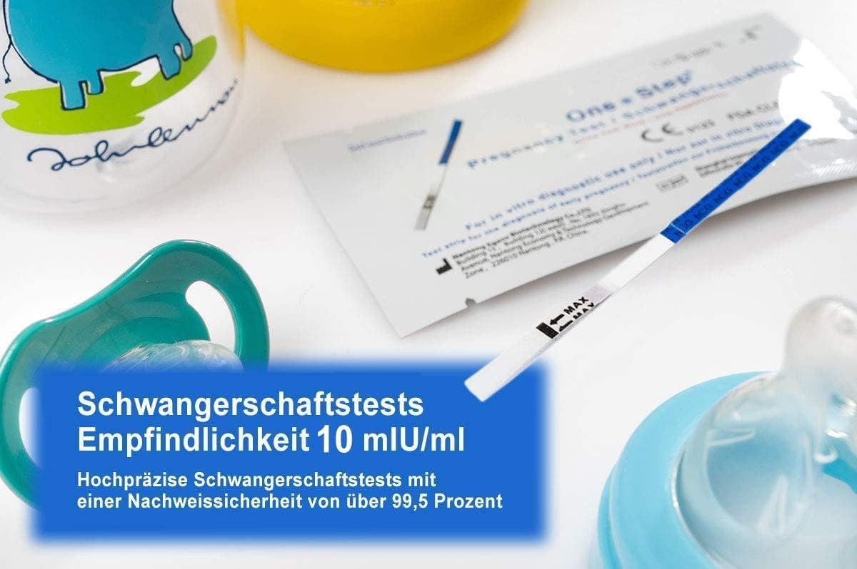 One+Step Schwangerschaftstest ultraempfindlicher Schwangerschaftstest Urintest – Frühtest 10 miu/ml, 20-tlg., Frühtest 10 miu/ml – Bild 5 von 5